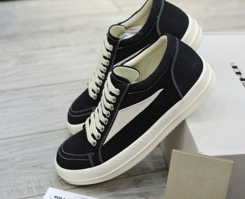 Giày Rick Owens Vintage ‘Black Milk White’ Canvas Like Auth