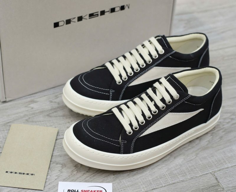 Giày Rick Owens Vintage ‘Black Milk White’ Canvas Like Auth
