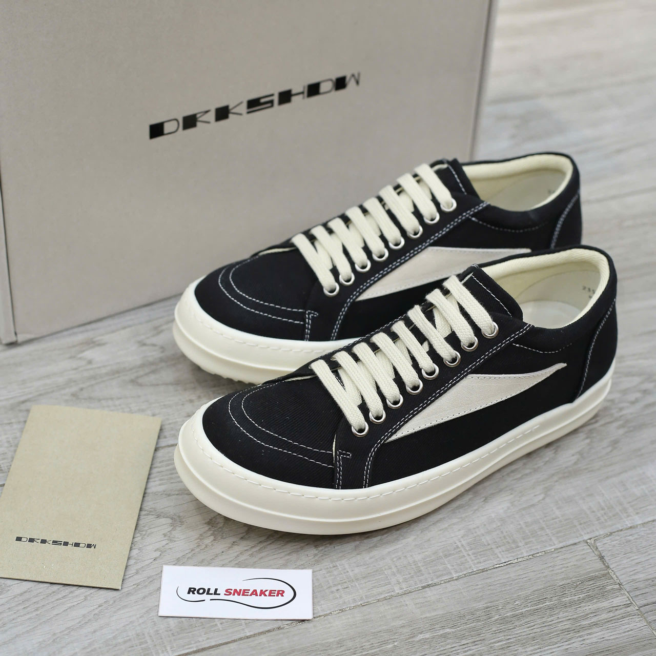 Giày Rick Owens Vintage ‘Black Milk White’ Canvas Like Auth