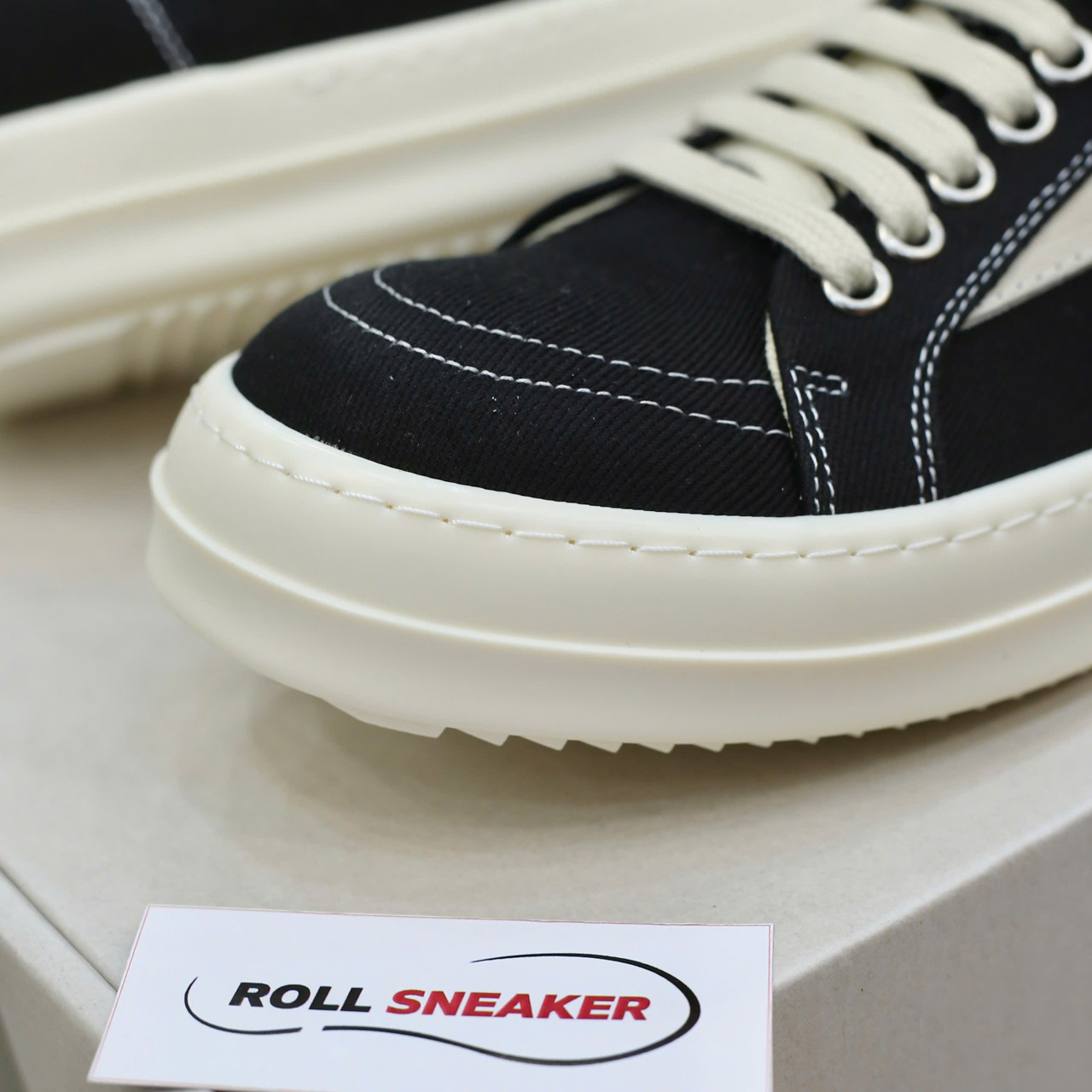 Giày Rick Owens Vintage ‘Black Milk White’ Canvas Like Auth