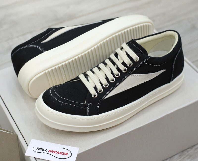 Giày Rick Owens Vintage ‘Black Milk White’ Canvas Like Auth