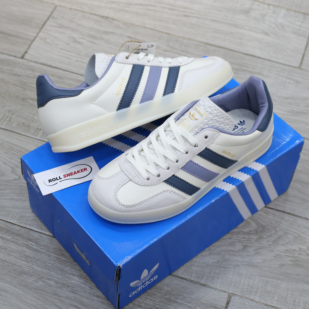 Giày Adidas Originals Gazelle Indoor White Navy Like Auth