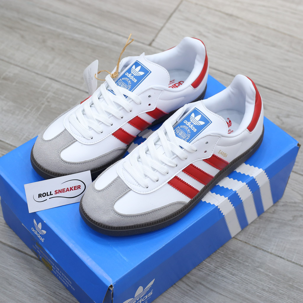 Giày Adidas Samba x Club Atlético River Plate White Red Like Auth