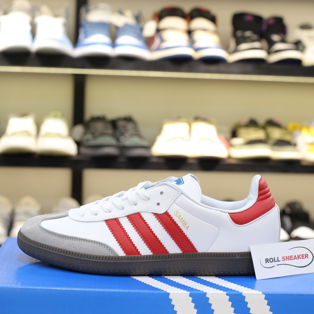 Giày Adidas Samba x Club Atlético River Plate White Red Like Auth