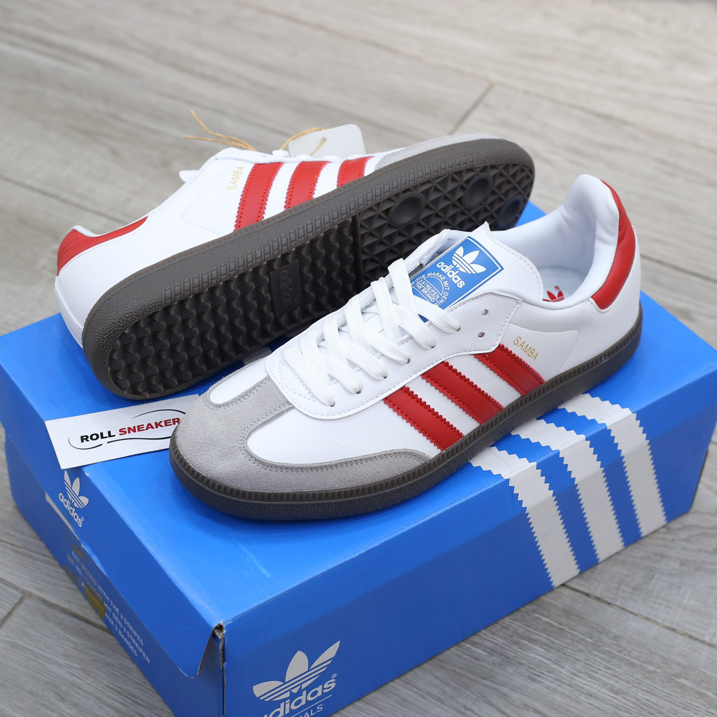Giày Adidas Samba x Club Atlético River Plate White Red Like Auth
