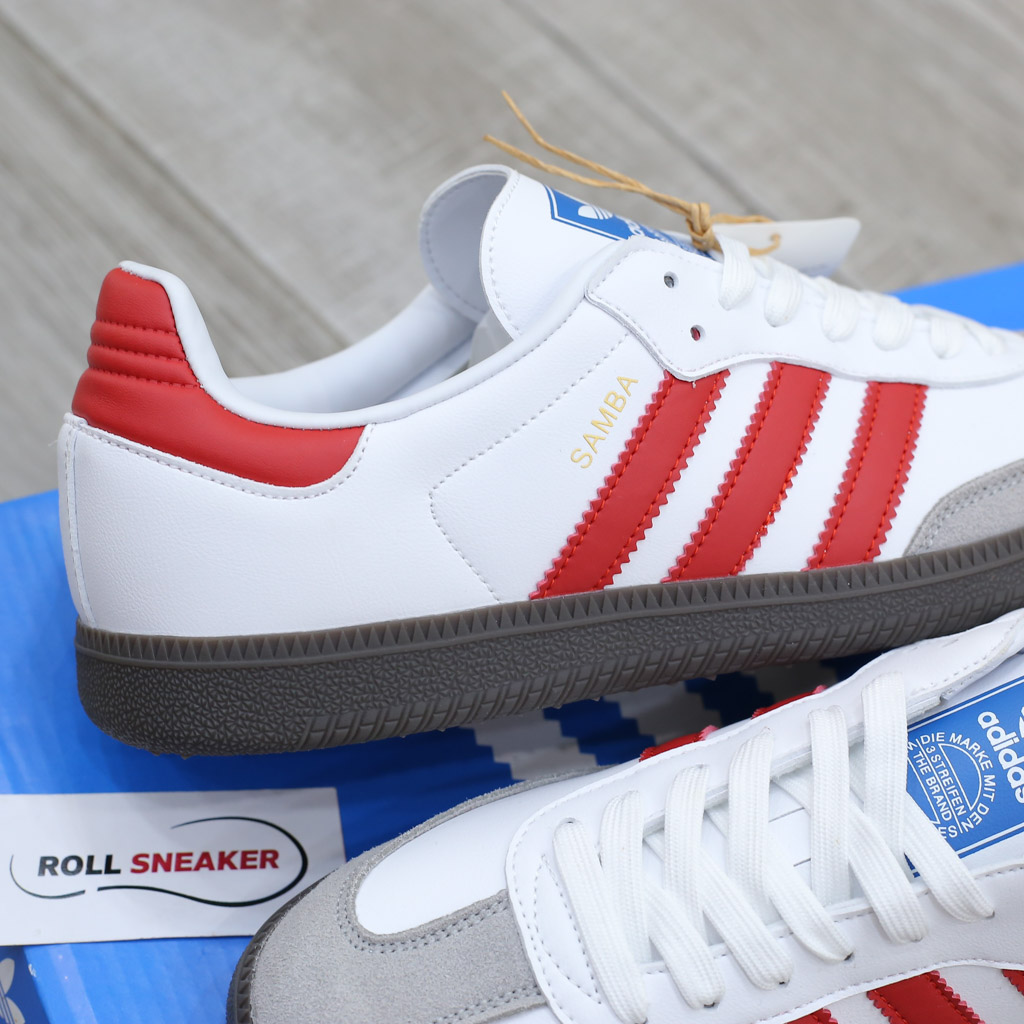 Giày Adidas Samba x Club Atlético River Plate White Red Like Auth