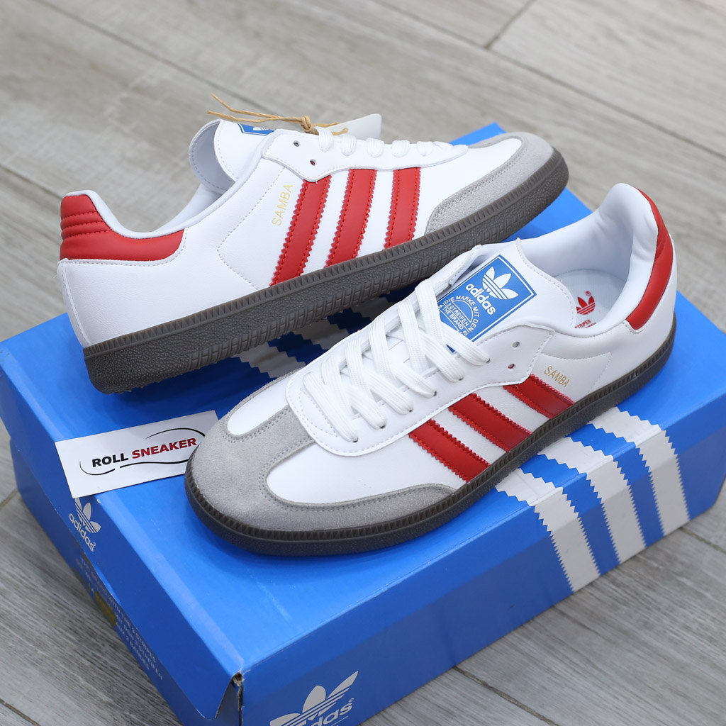 Giày Adidas Samba x Club Atlético River Plate White Red Like Auth