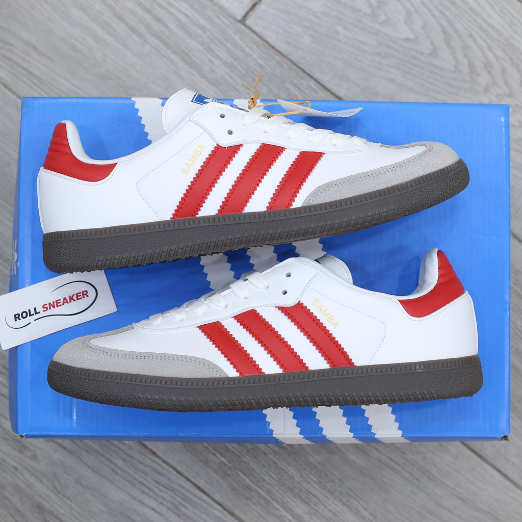 Giày Adidas Samba x Club Atlético River Plate White Red Like Auth