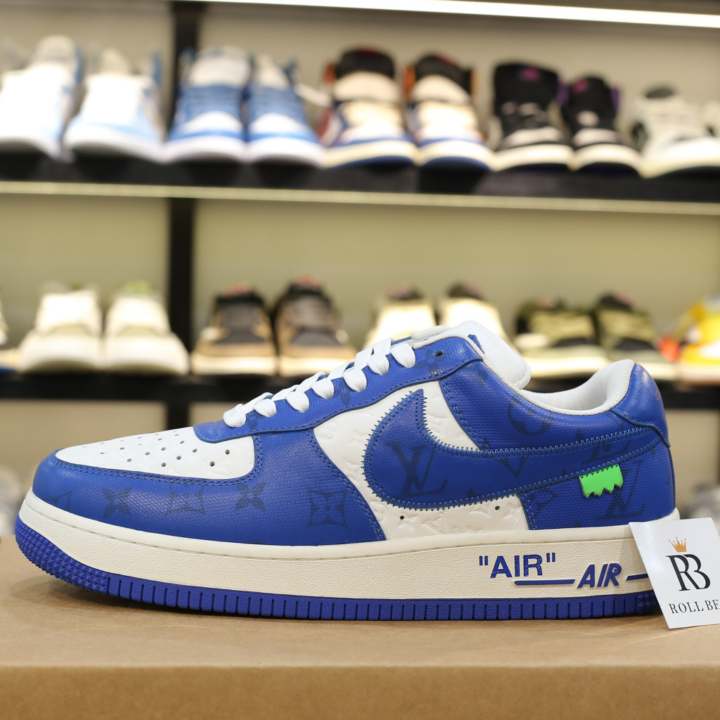 Giày Louis Vuitton Nike Air Force 1 Low By Virgil Abloh White Royal Best Quality