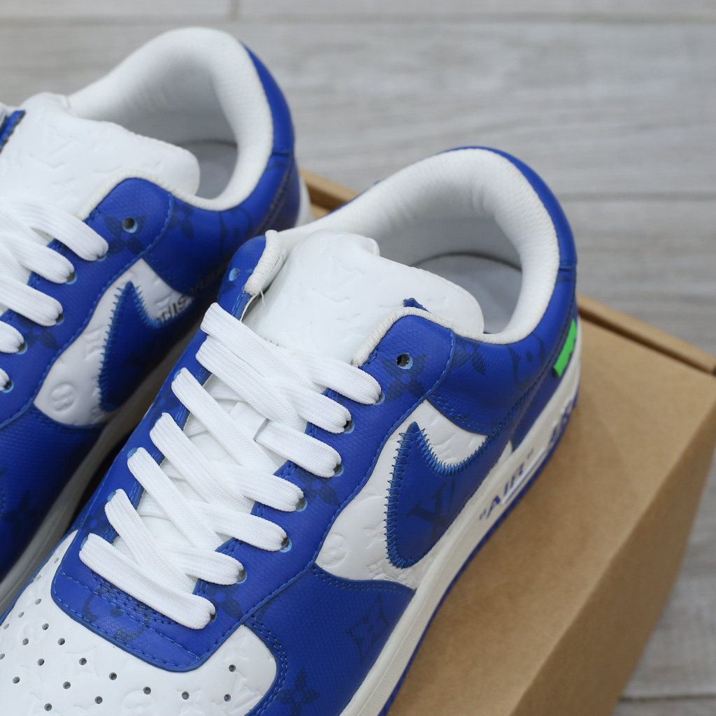 Giày Louis Vuitton Nike Air Force 1 Low By Virgil Abloh White Royal Best Quality