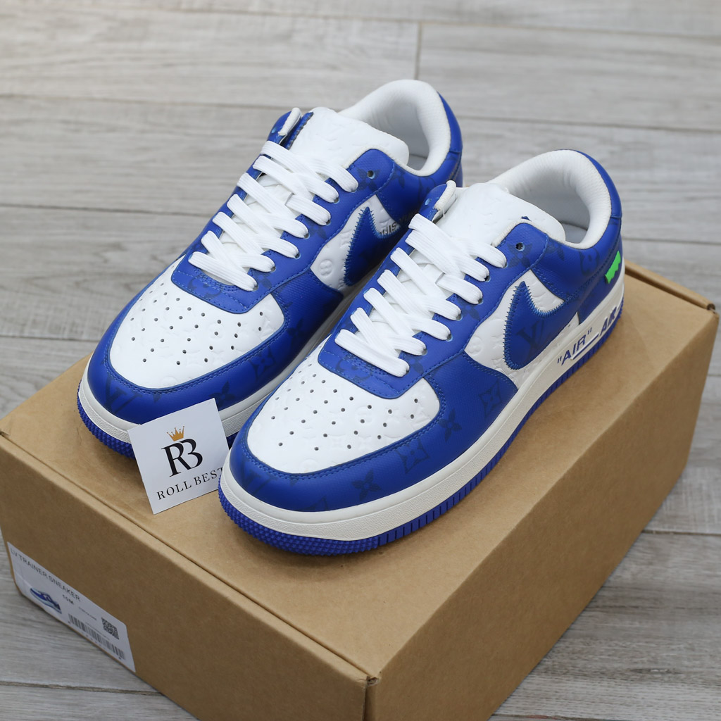 Giày Louis Vuitton Nike Air Force 1 Low By Virgil Abloh White Royal Best Quality