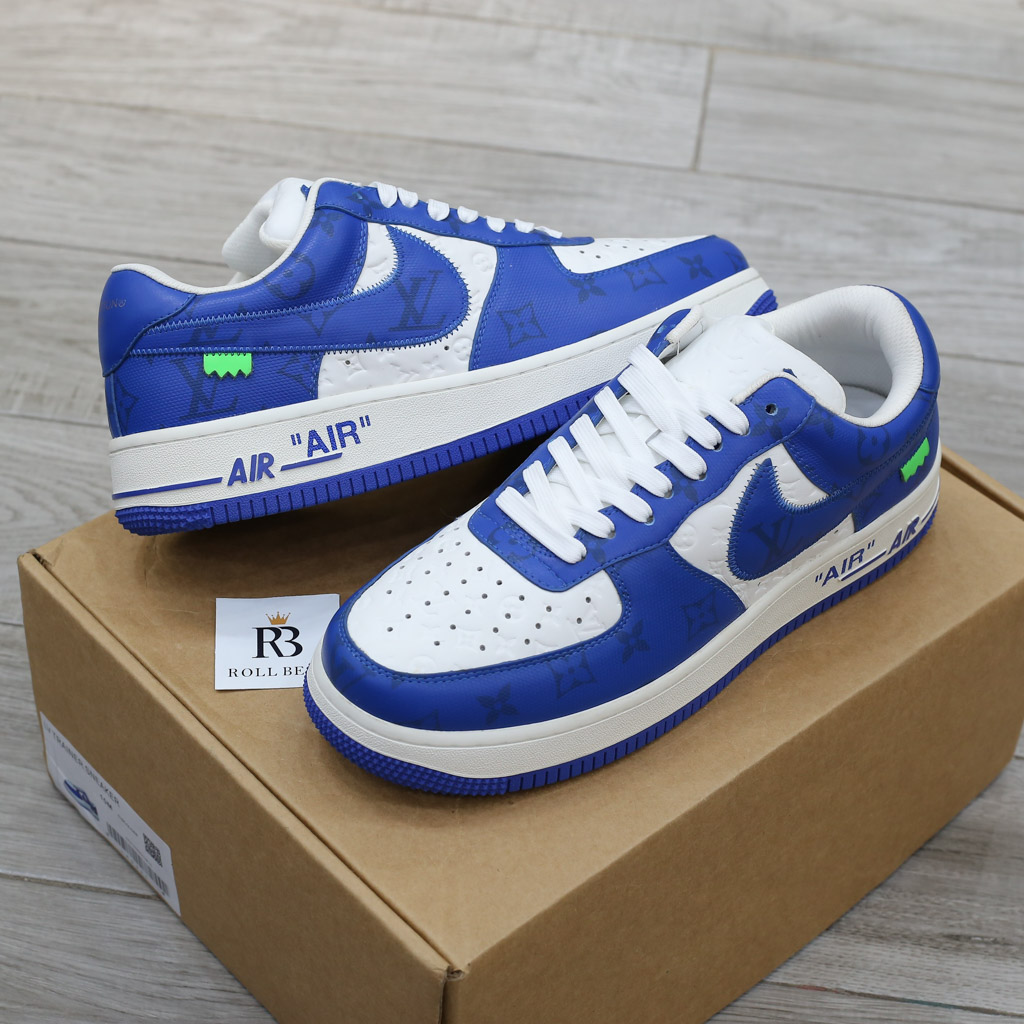 Giày Louis Vuitton Nike Air Force 1 Low By Virgil Abloh White Royal Best Quality