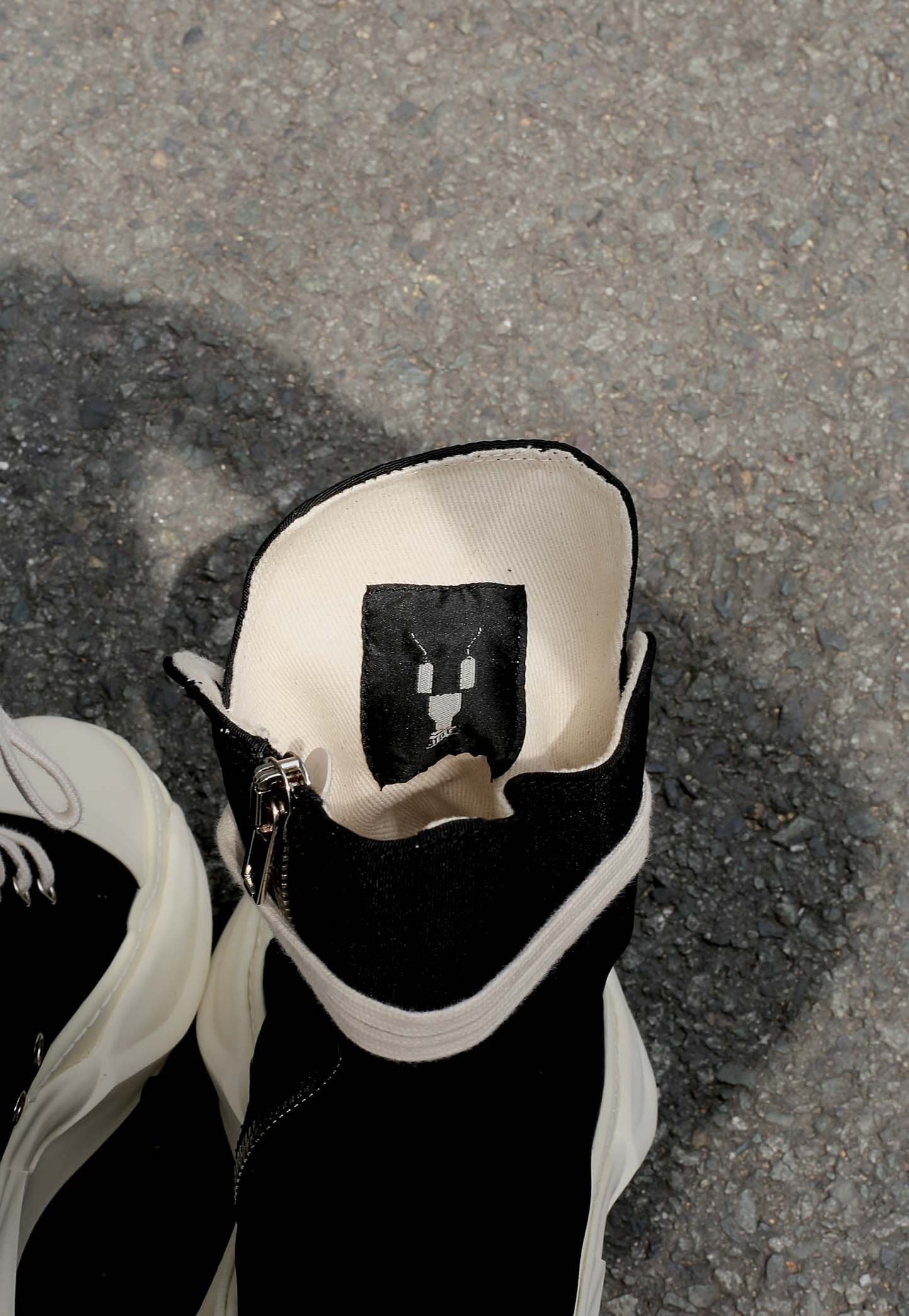Giày Rick Owens drkshdw High-Top Abstract Ramones Best Quality