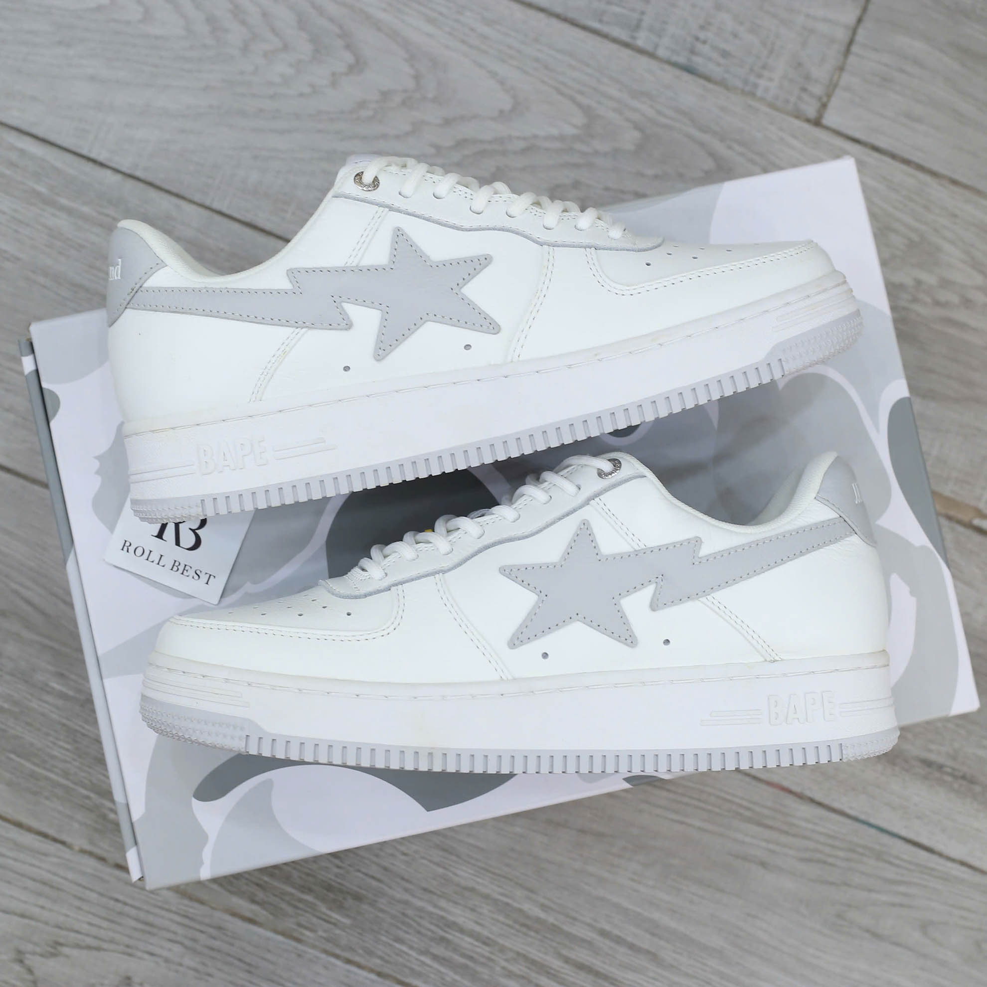 Giày A Bathing Ape Bape Sta X Jjjjound White Grey Best Quality
