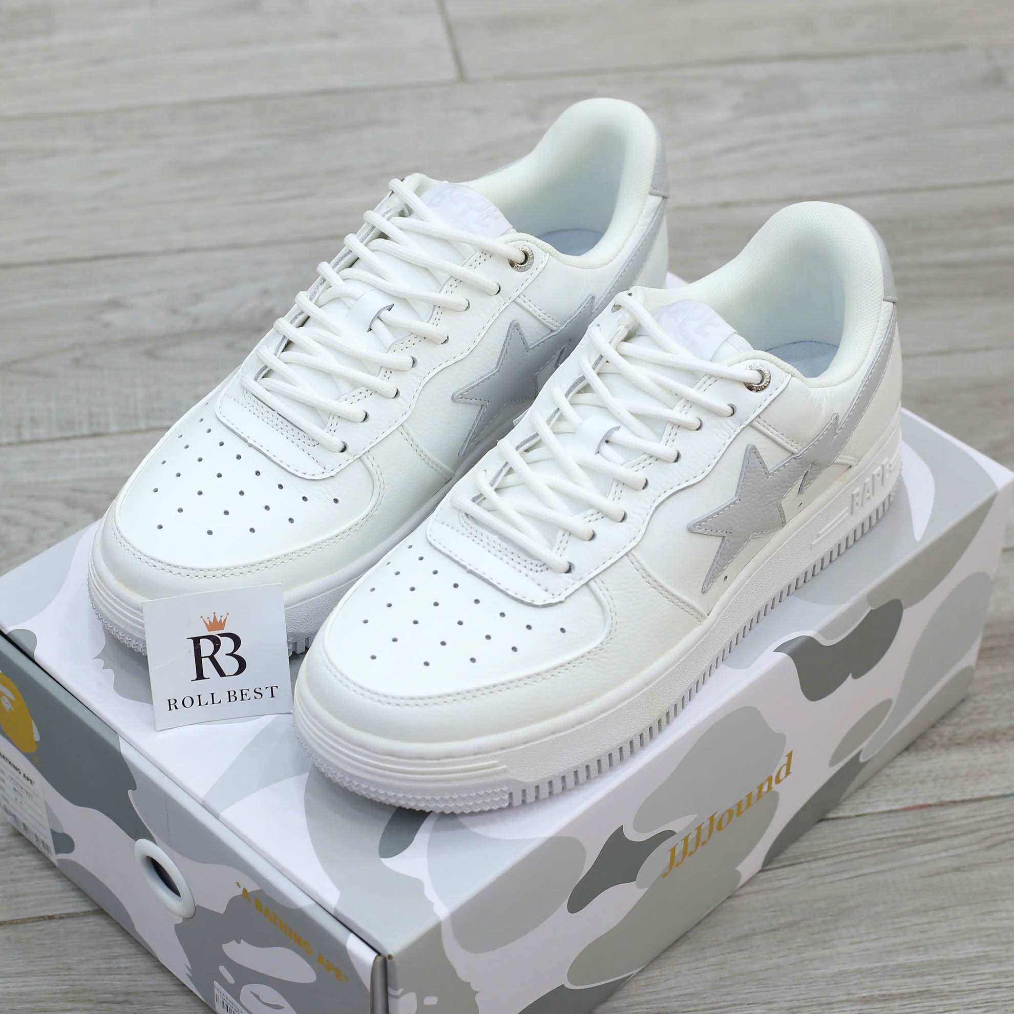 Giày A Bathing Ape Bape Sta X Jjjjound White Grey Best Quality