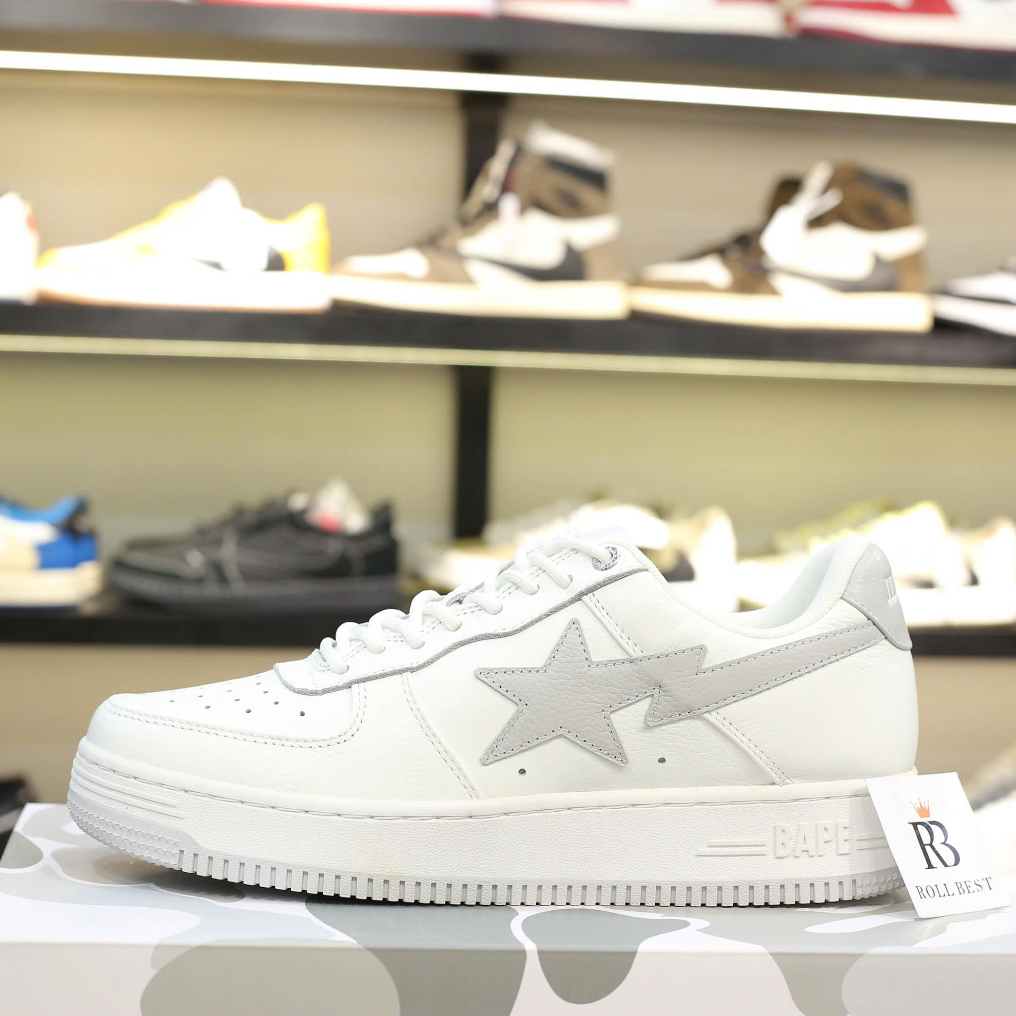 Giày A Bathing Ape Bape Sta X Jjjjound White Grey Best Quality