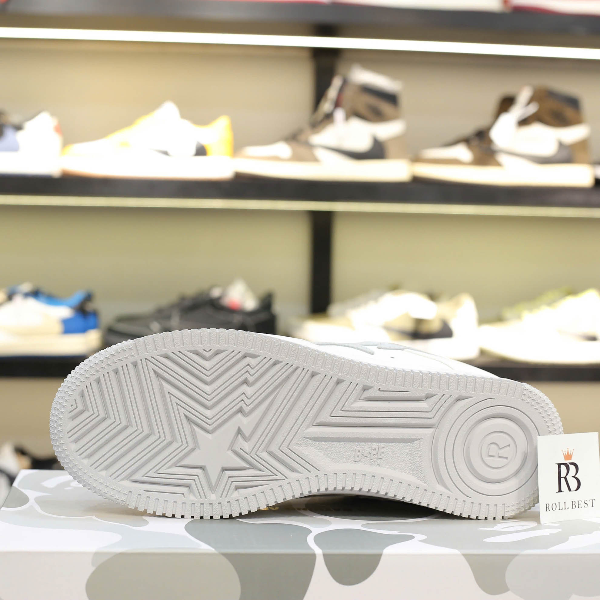 Giày A Bathing Ape Bape Sta X Jjjjound White Grey Best Quality