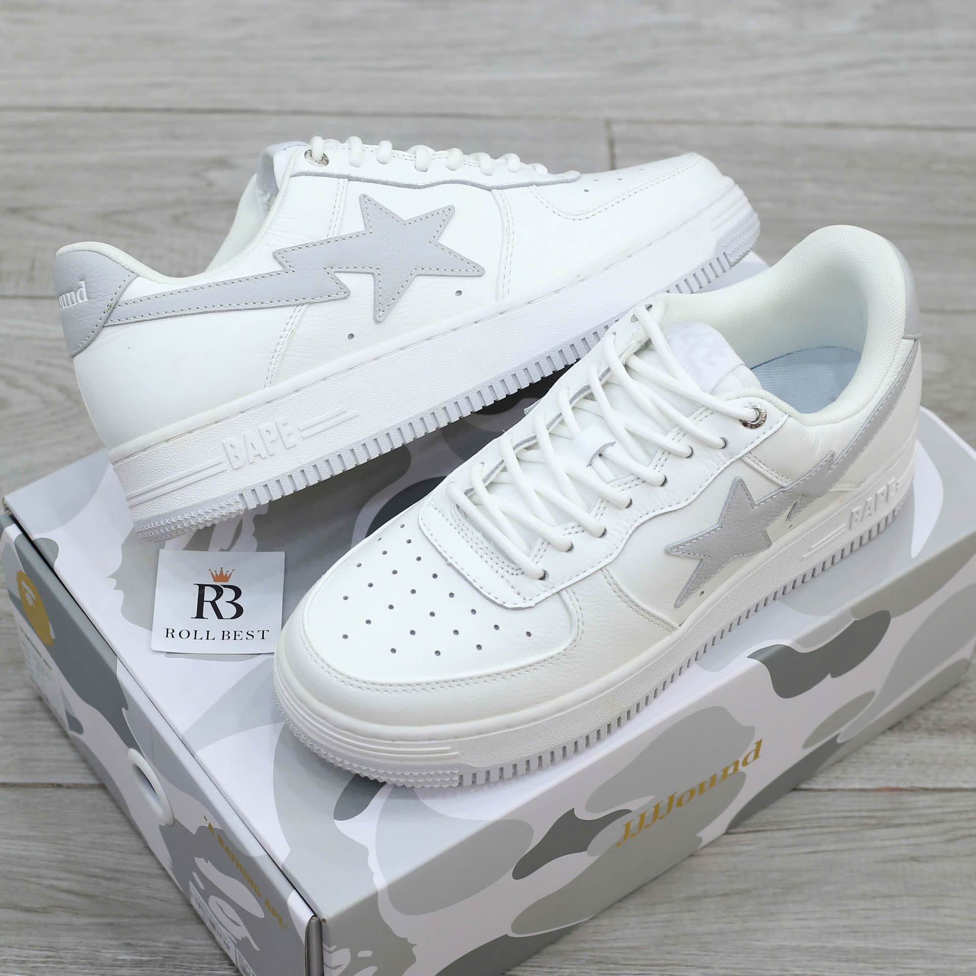 Giày A Bathing Ape Bape Sta X Jjjjound White Grey Best Quality