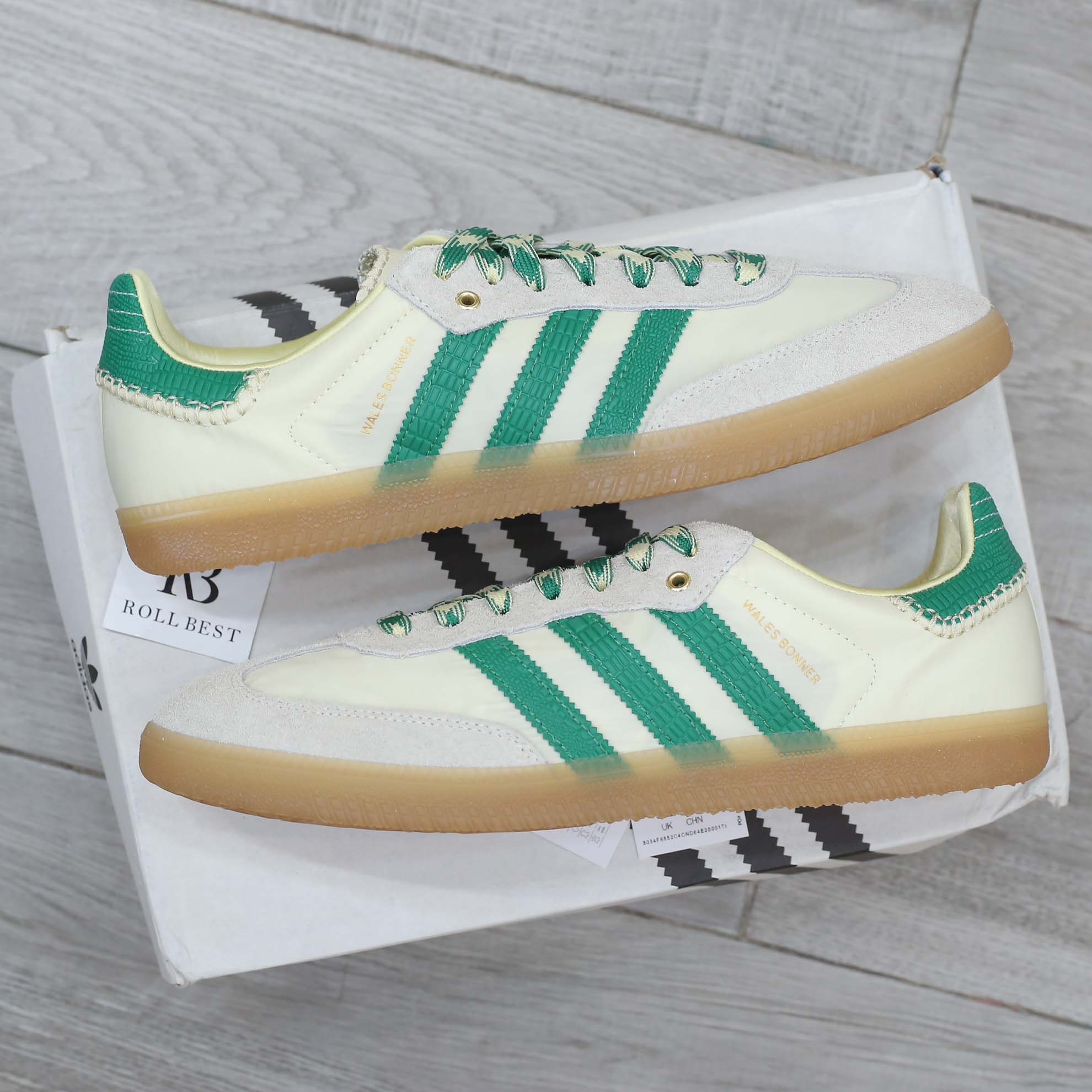 Giày Adidas Wales Bonner x Samba Cream White Bold Green Best Quality
