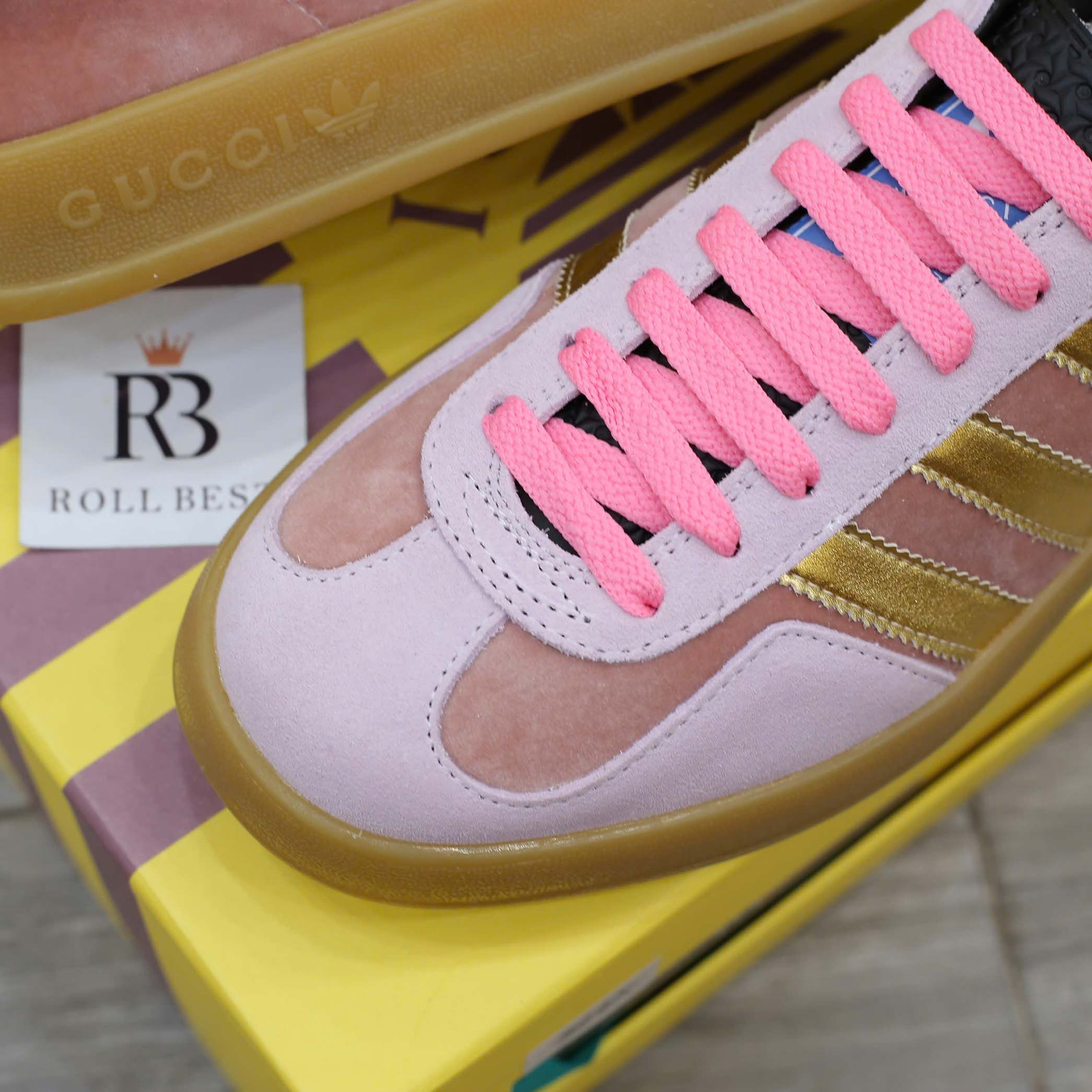 Giày Adidas x Gucci Gazelle Pink Velvet