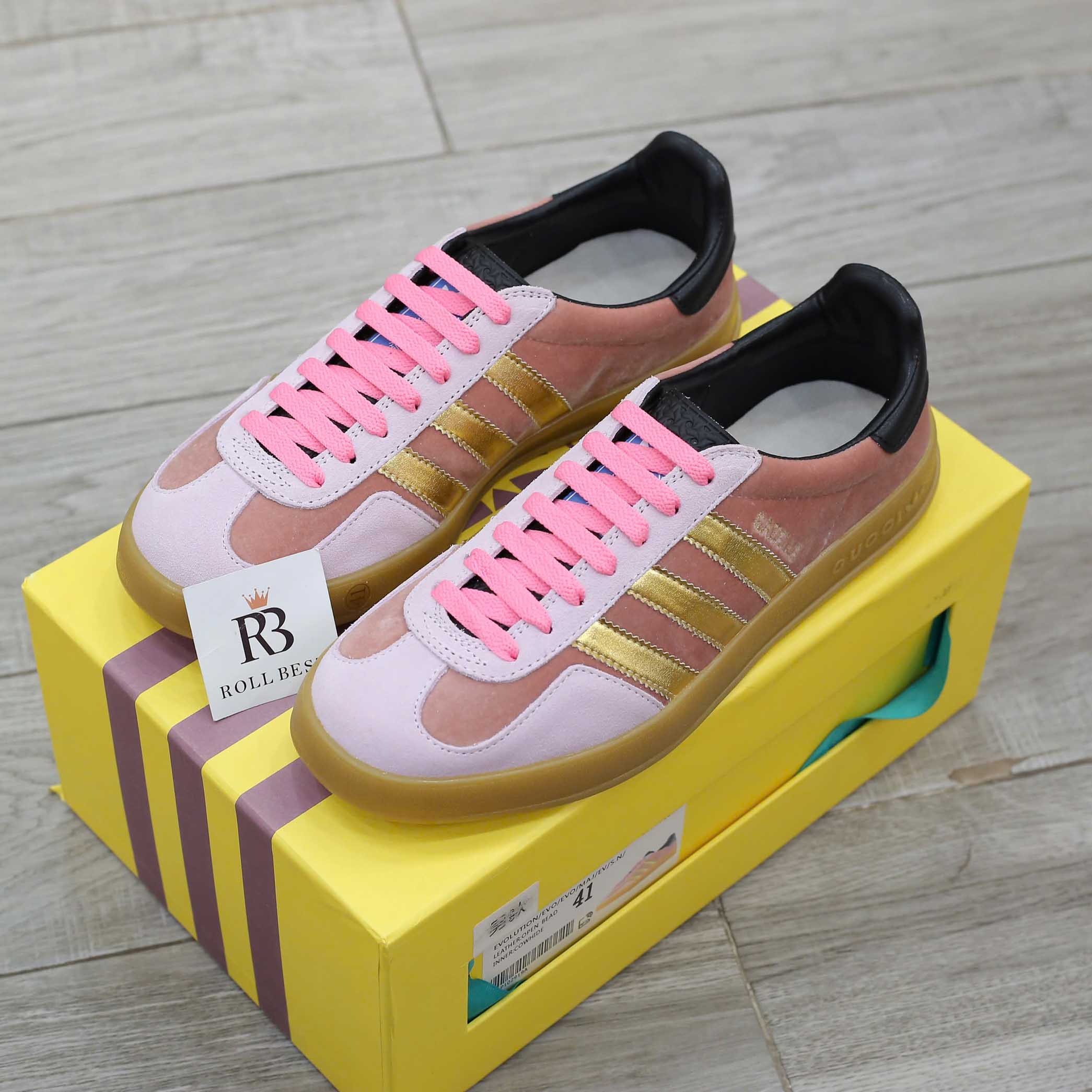 Giày Adidas x Gucci Gazelle Pink Velvet