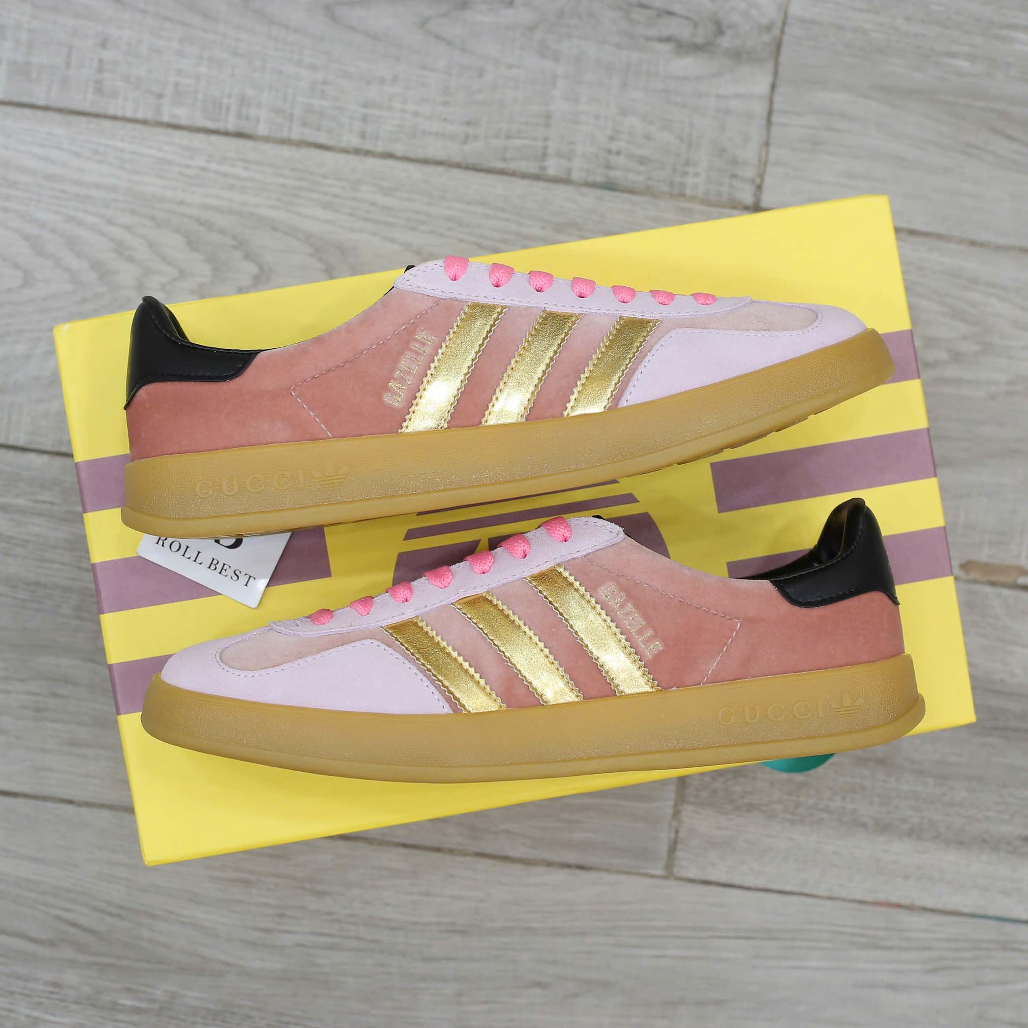 Giày Adidas x Gucci Gazelle Pink Velvet