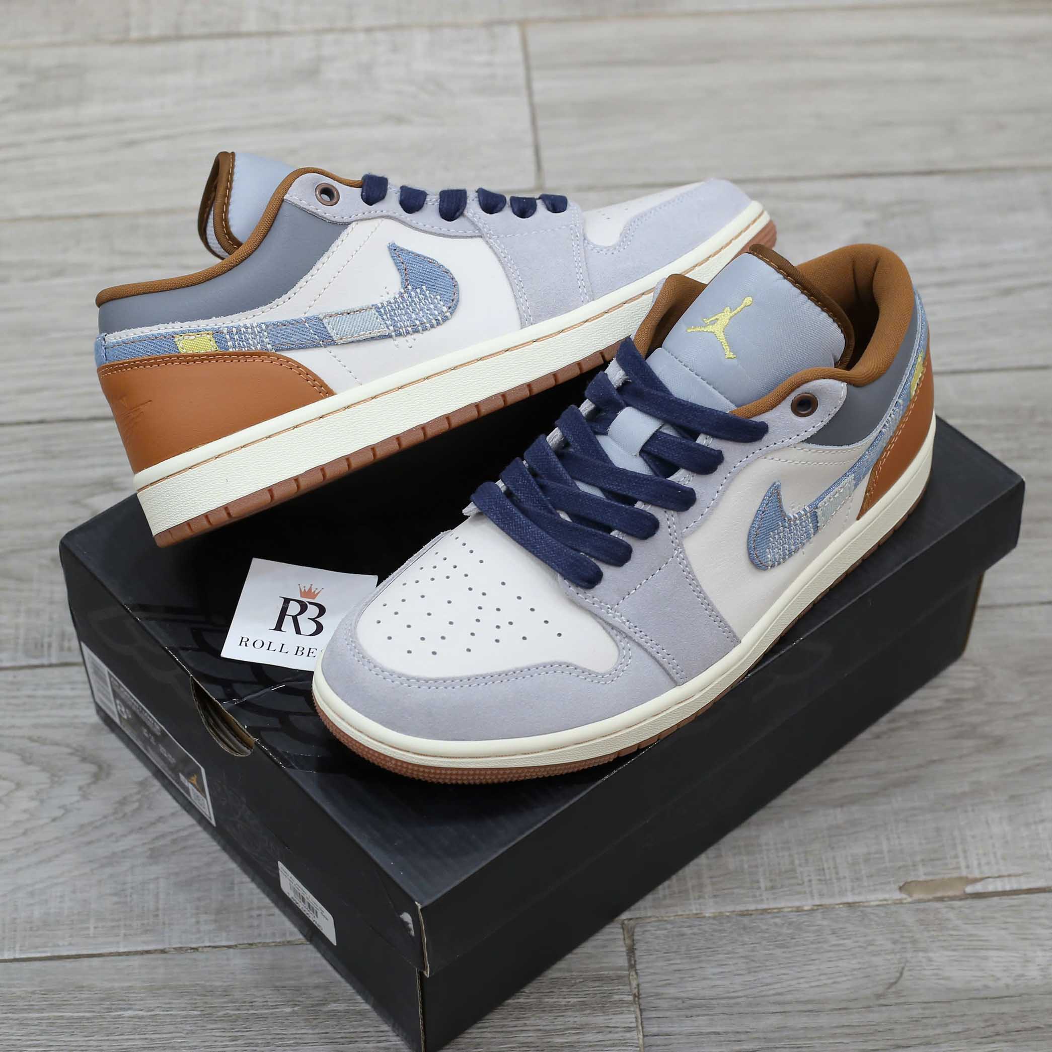 Giày Air Jordan 1 Low Se Repaired Denim Swoosh Best Quality