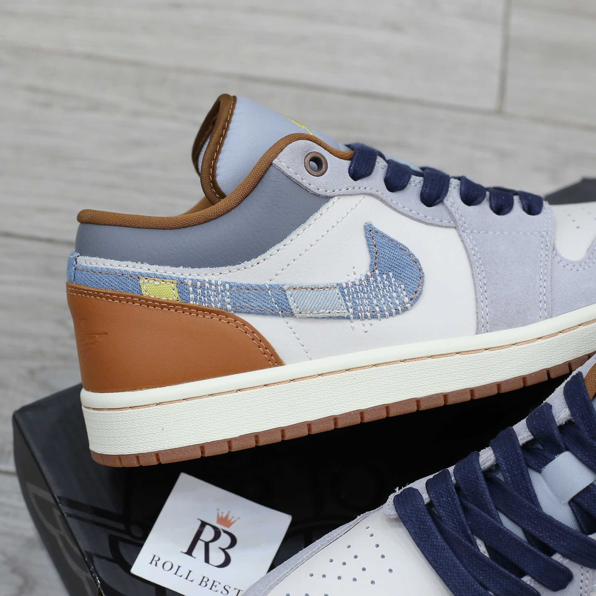 Giày Air Jordan 1 Low Se Repaired Denim Swoosh Best Quality