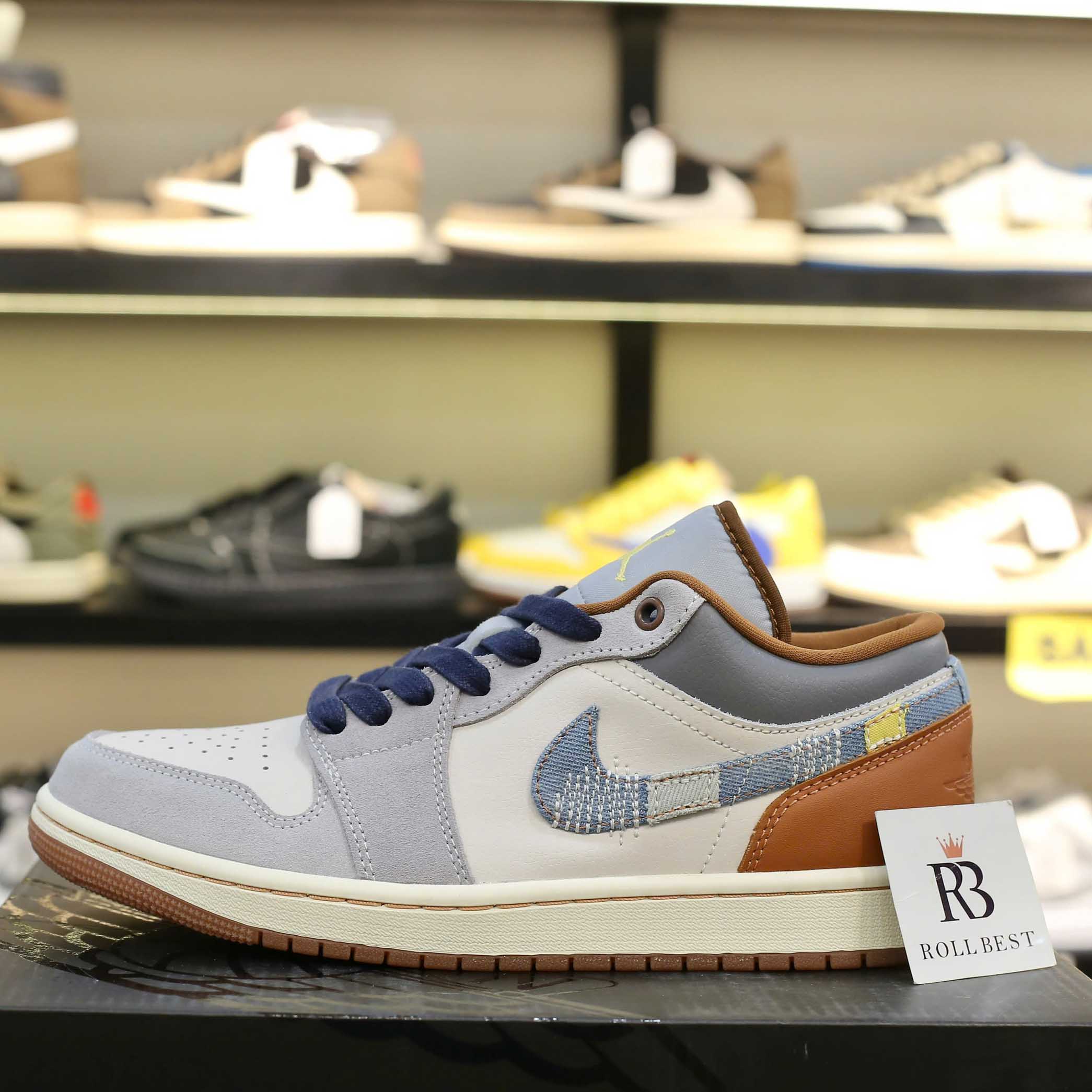 Giày Air Jordan 1 Low Se Repaired Denim Swoosh Best Quality
