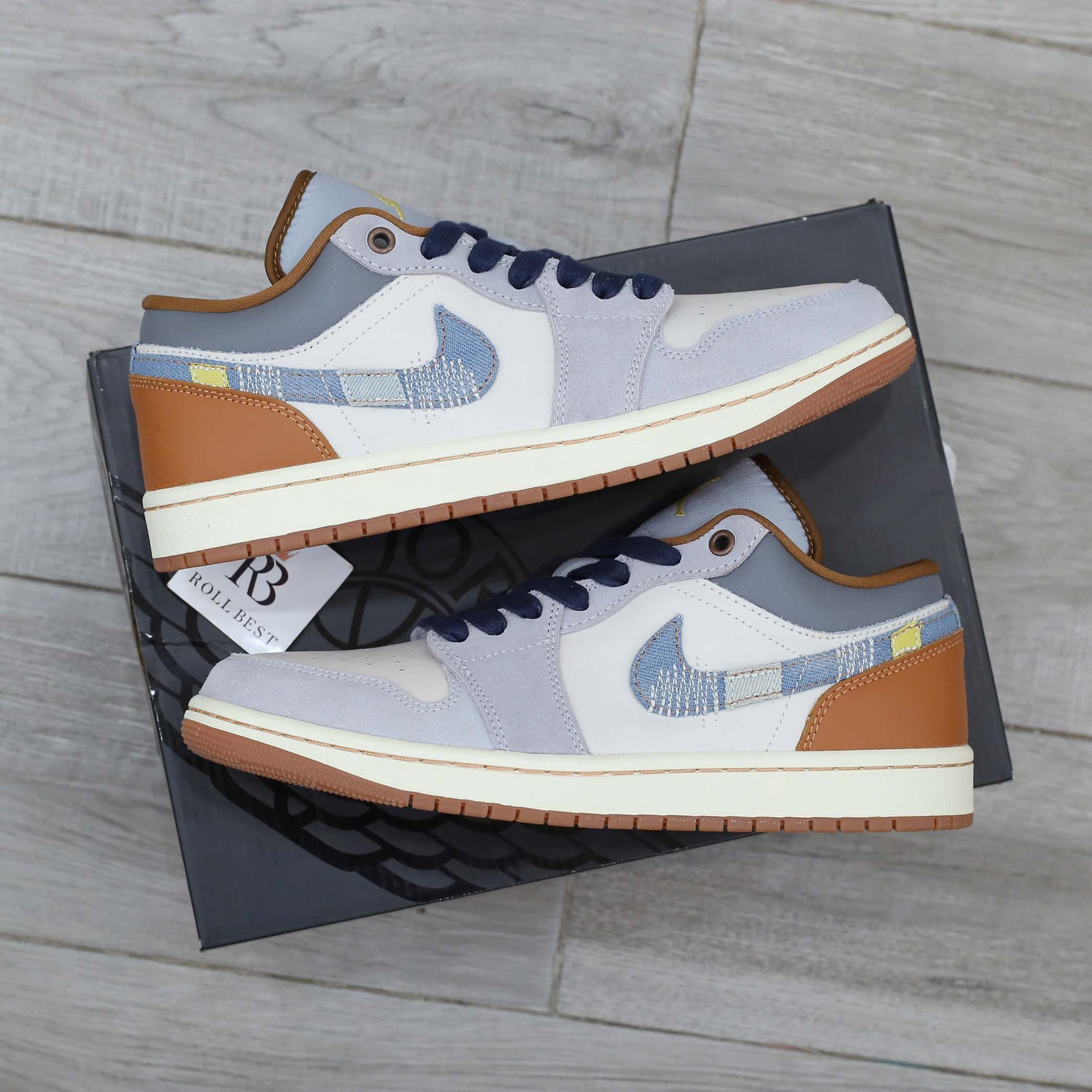 Giày Air Jordan 1 Low Se Repaired Denim Swoosh Best Quality