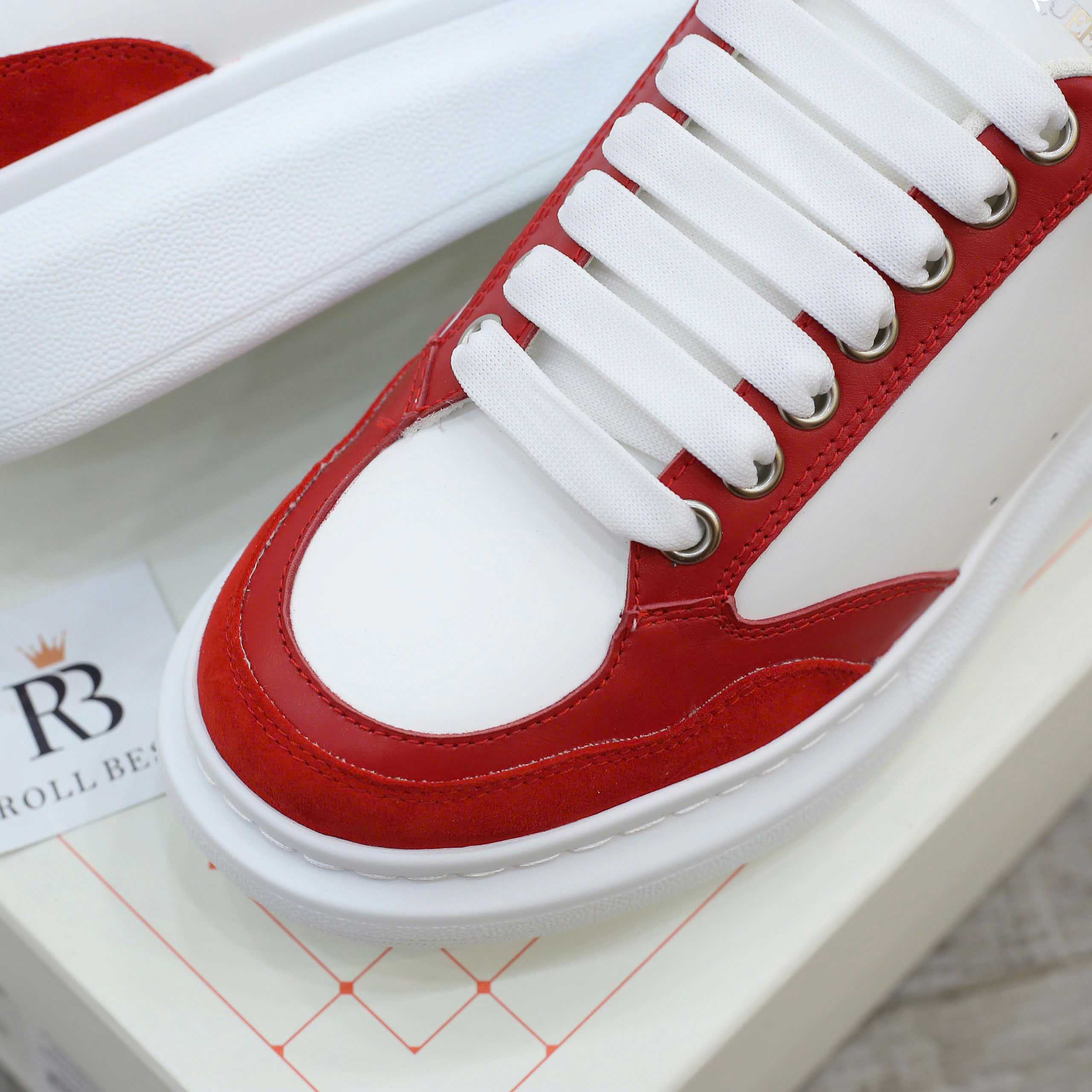 Giày Alexander McQueen Black White Red Suede Best Quality