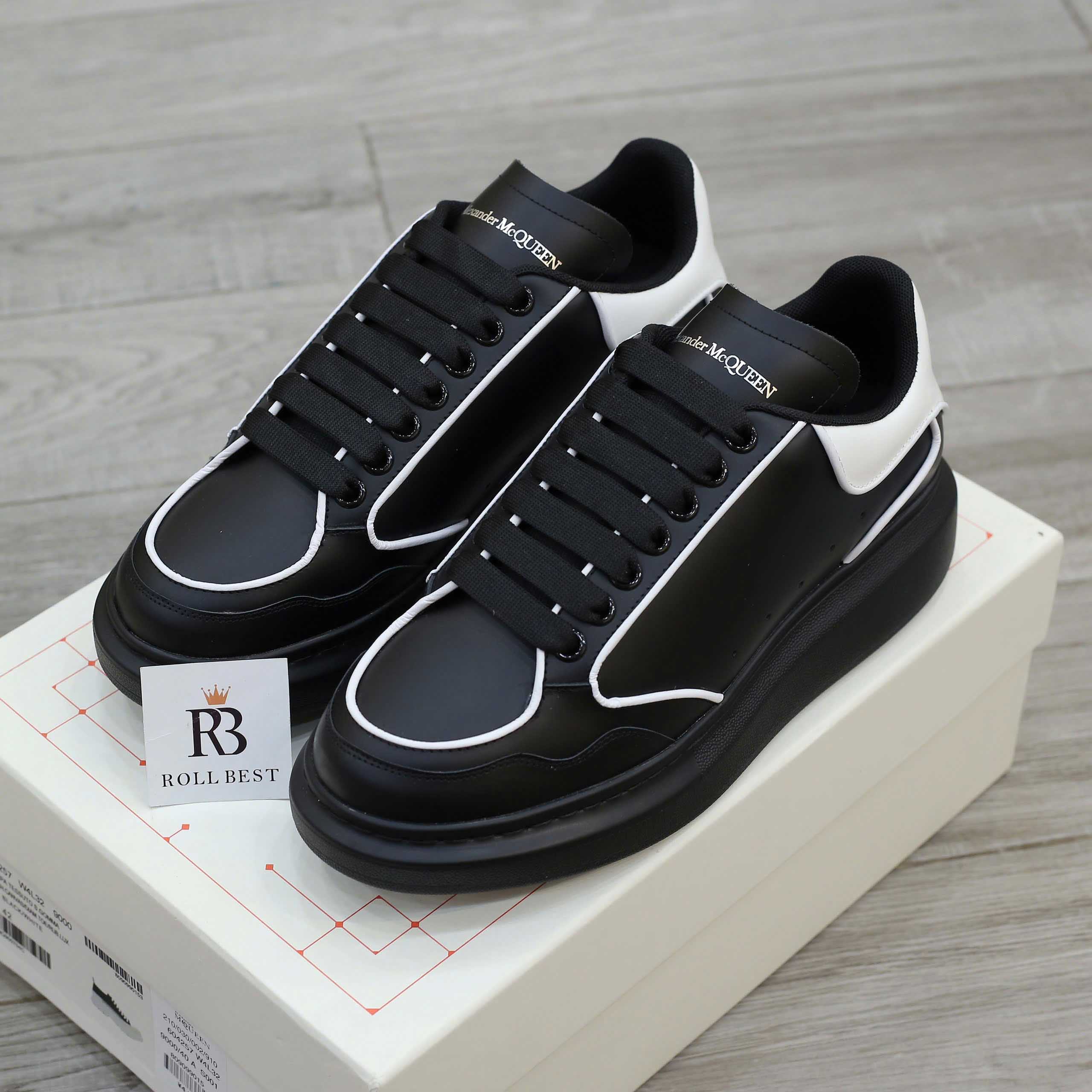 Giày Alexander McQueen Oversized ‘Black White’ Piping Best Quality