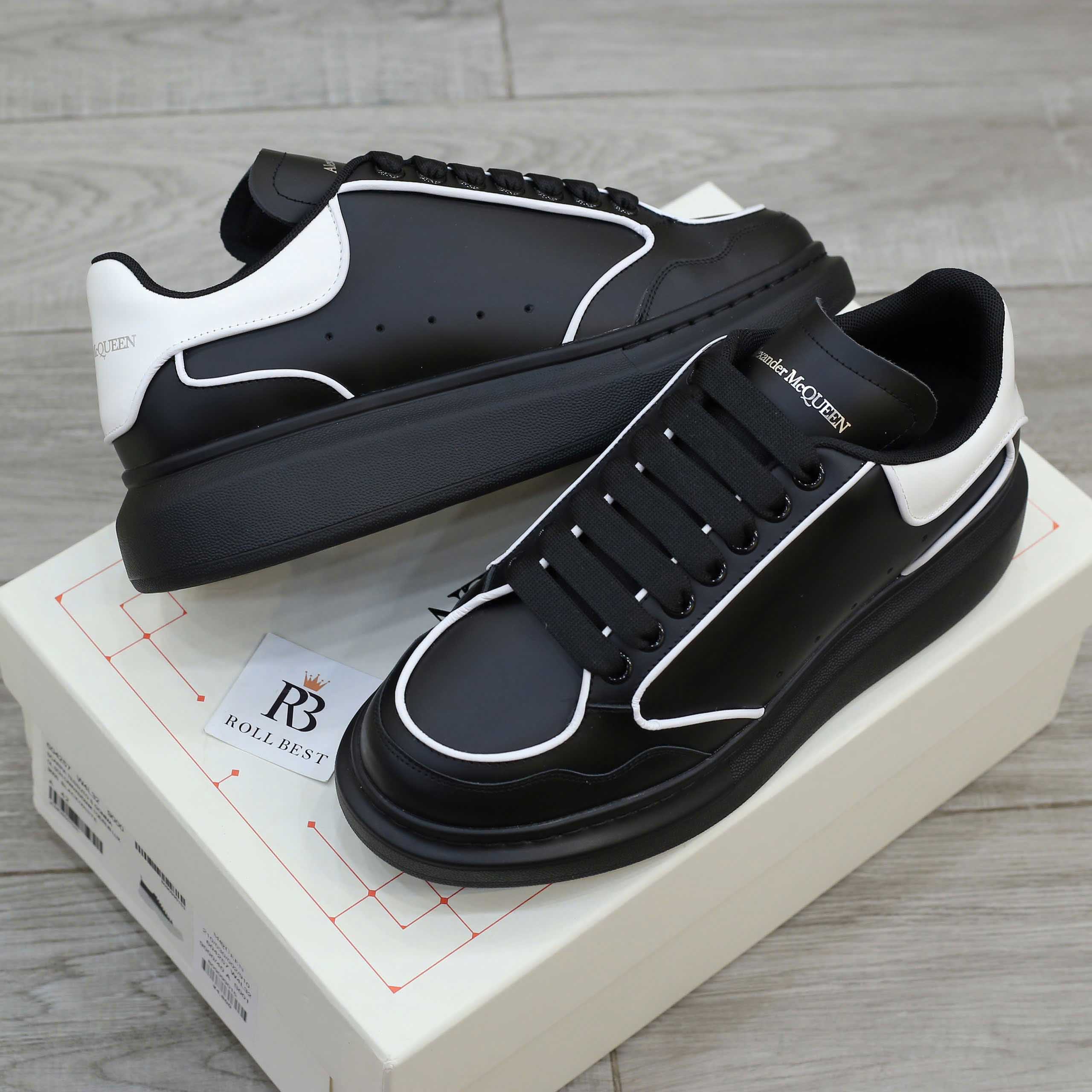 Giày Alexander McQueen Oversized ‘Black White’ Piping Best Quality