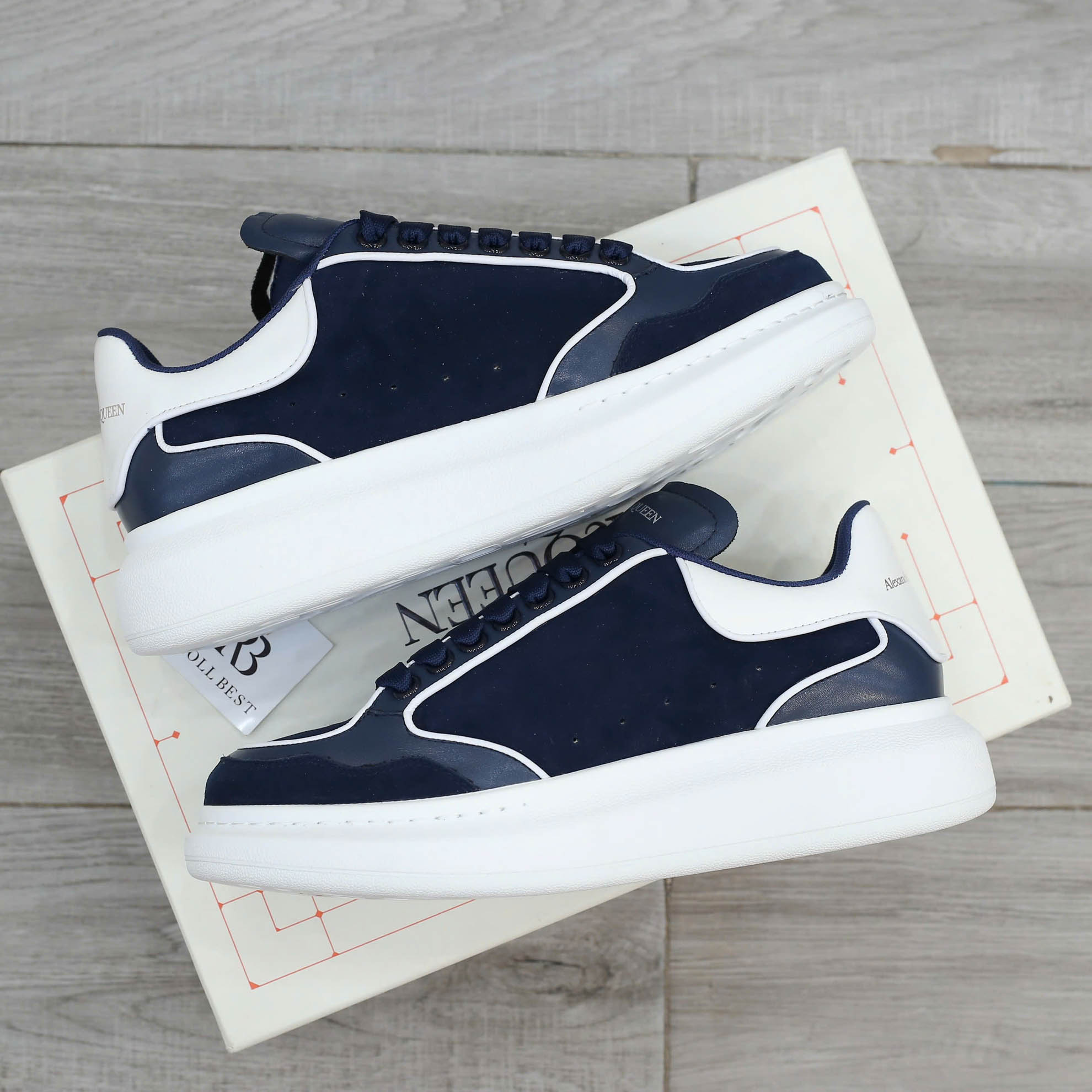 Giày Alexander McQueen Oversized Blue Exaggerated Suede Best Quality