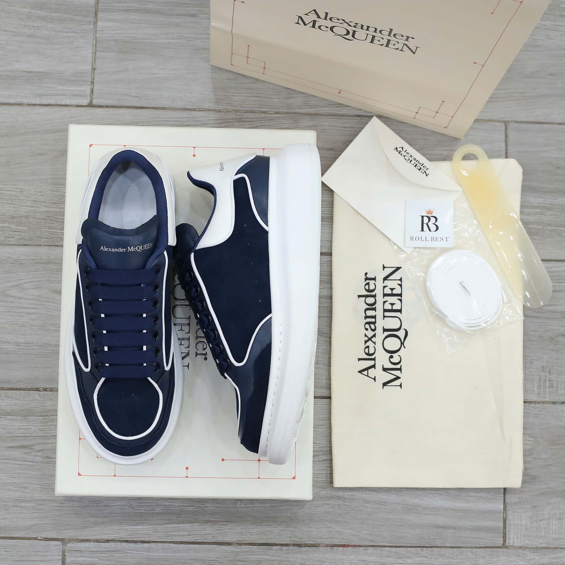 Giày Alexander McQueen Oversized Blue Exaggerated Suede Best Quality