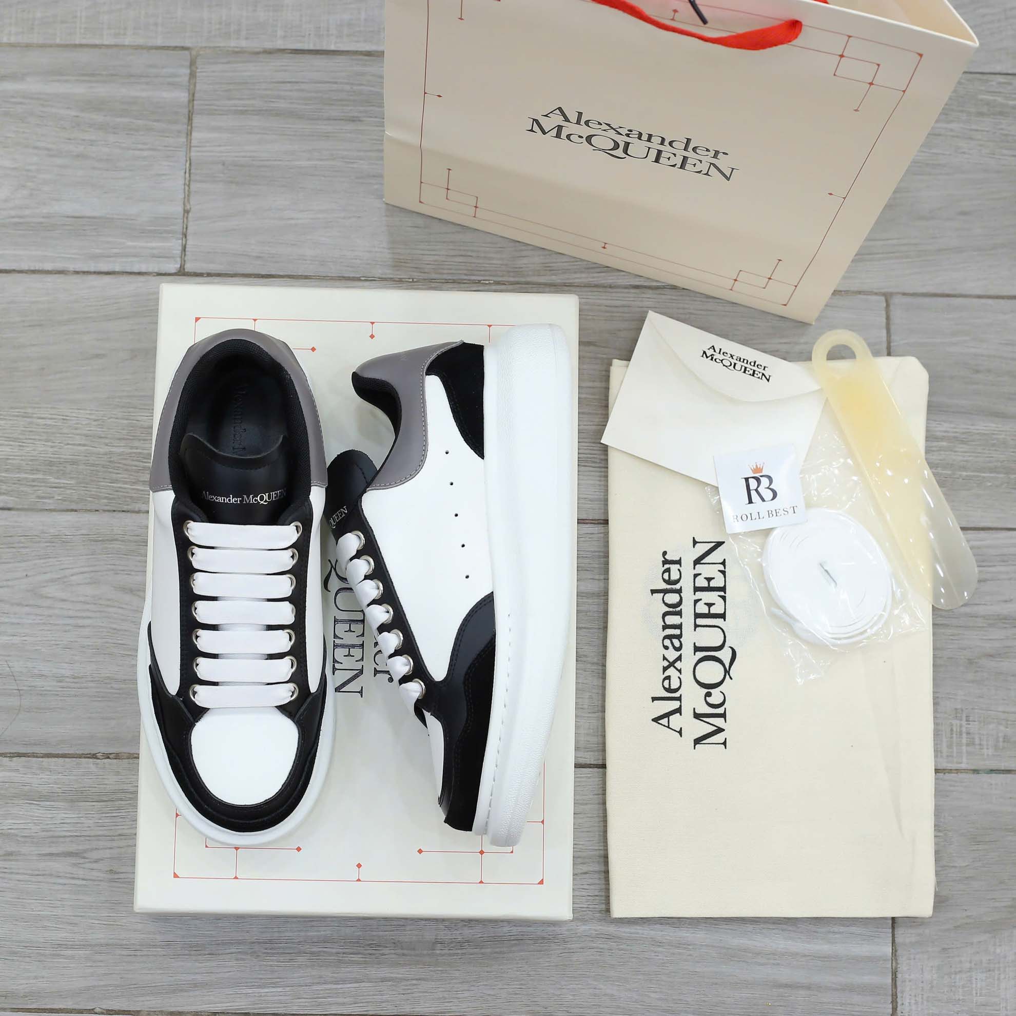 Giày Alexander McQueen Oversized Grey White Black Suede Best Quality