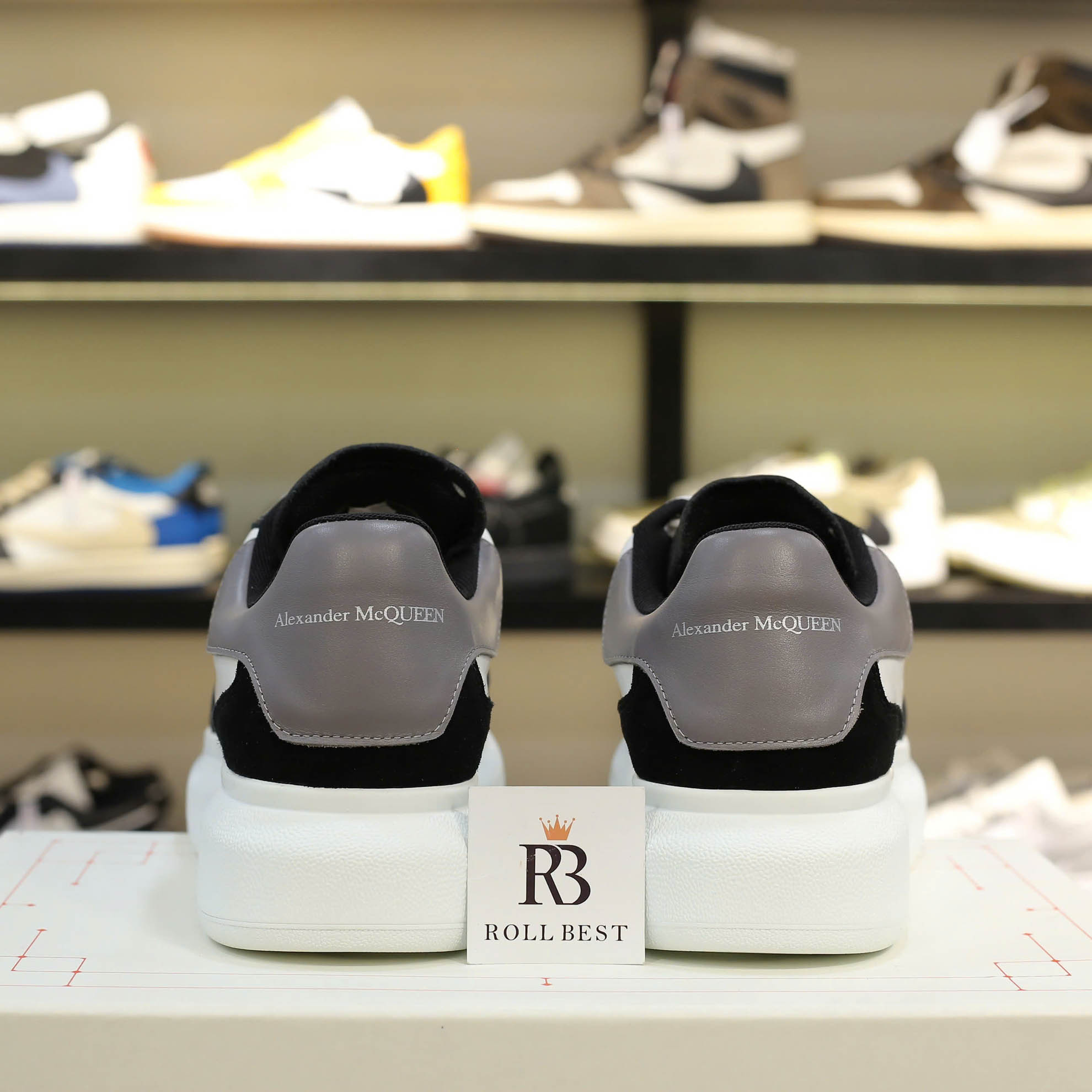 Giày Alexander McQueen Oversized Grey White Black Suede Best Quality