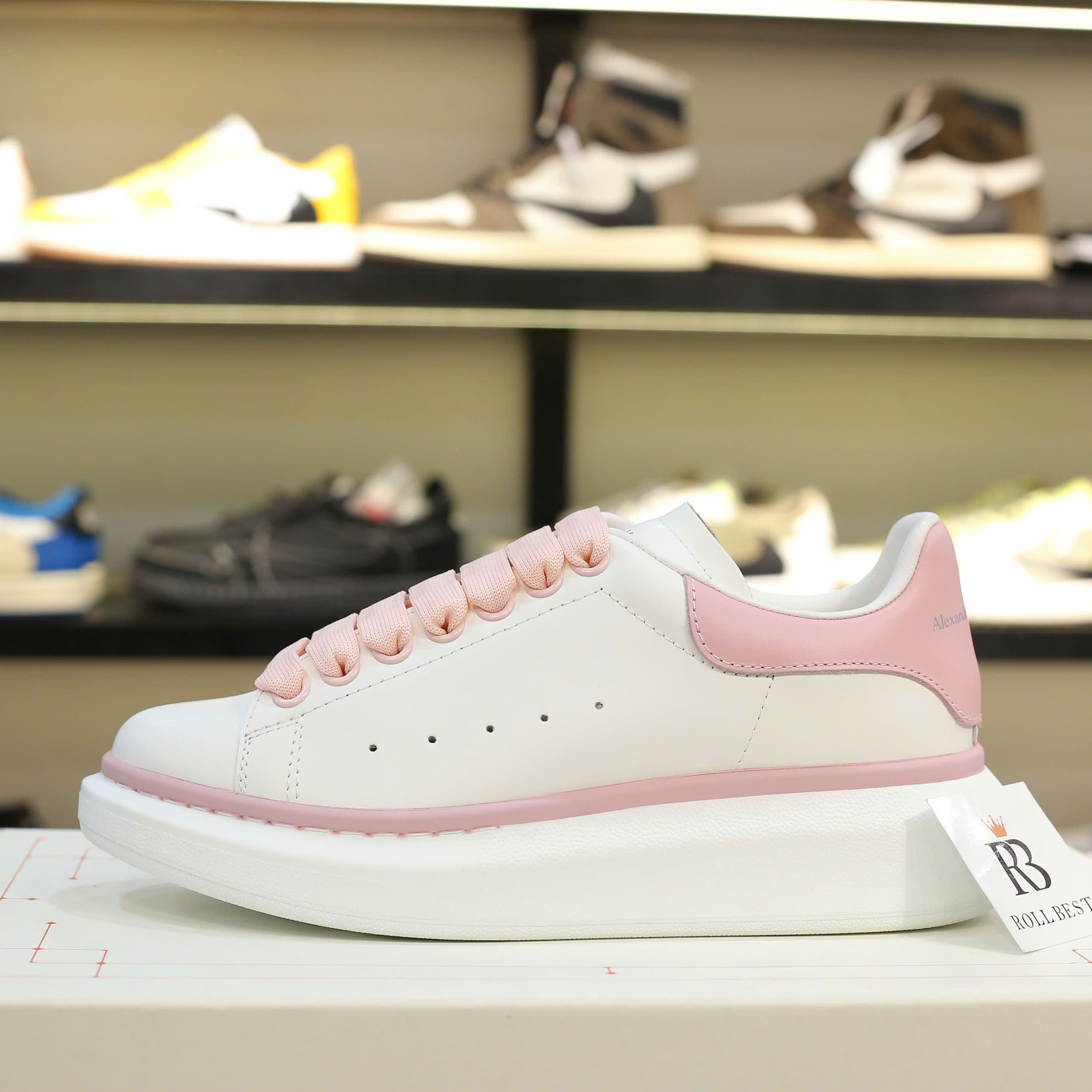 Giày Alexander McQueen Oversized White Ice Pink Best Quality