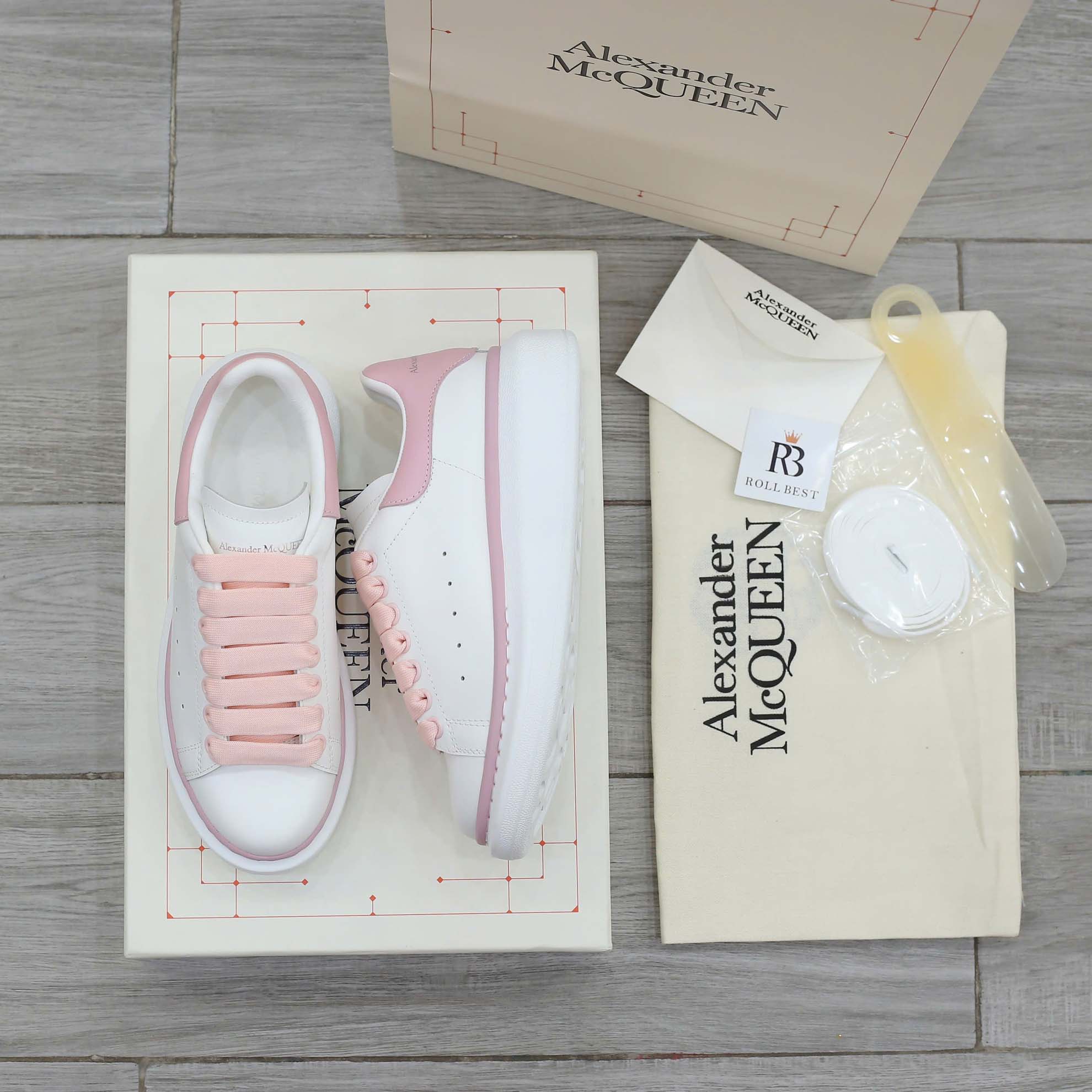 Giày Alexander McQueen Oversized White Ice Pink Best Quality