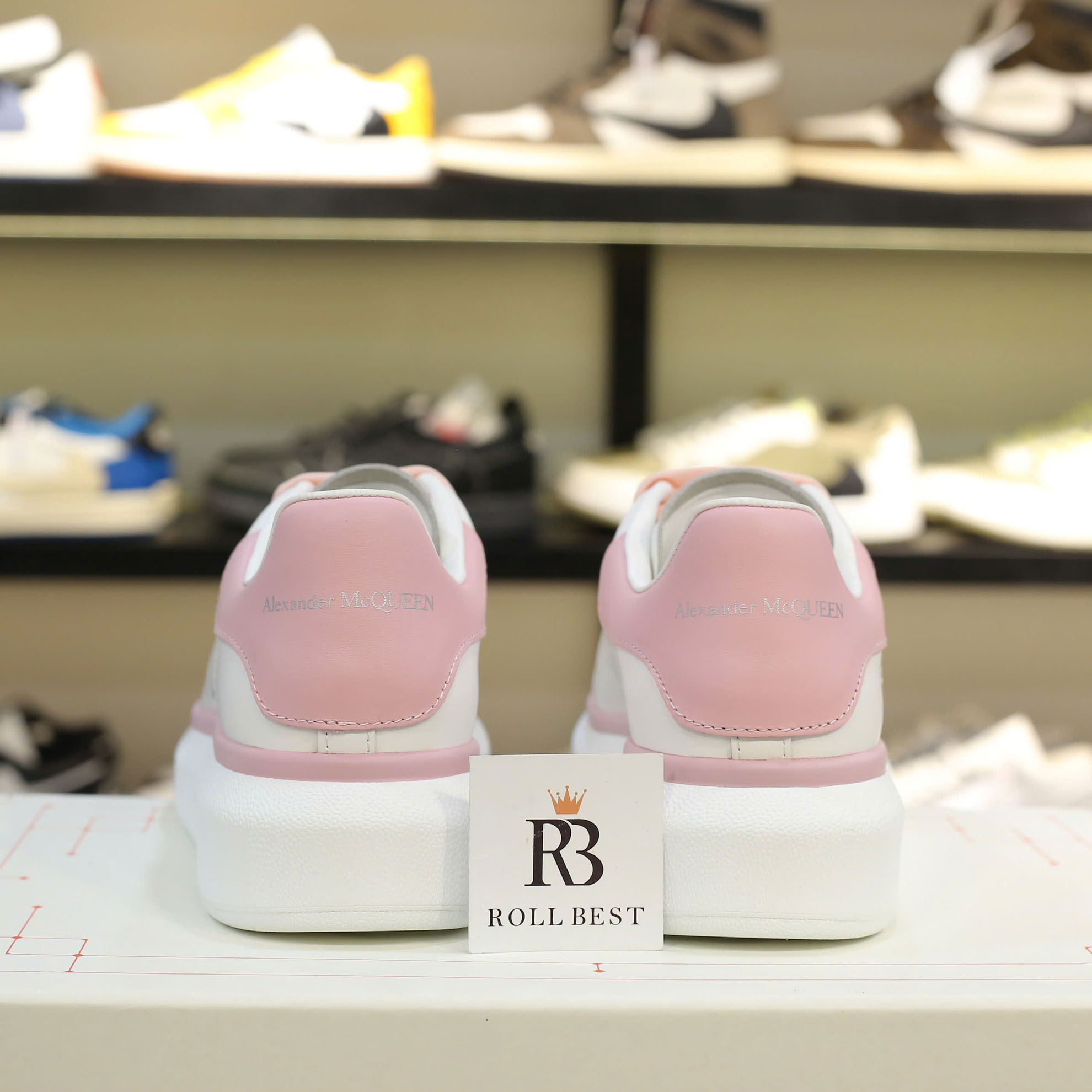 Giày Alexander McQueen Oversized White Ice Pink Best Quality