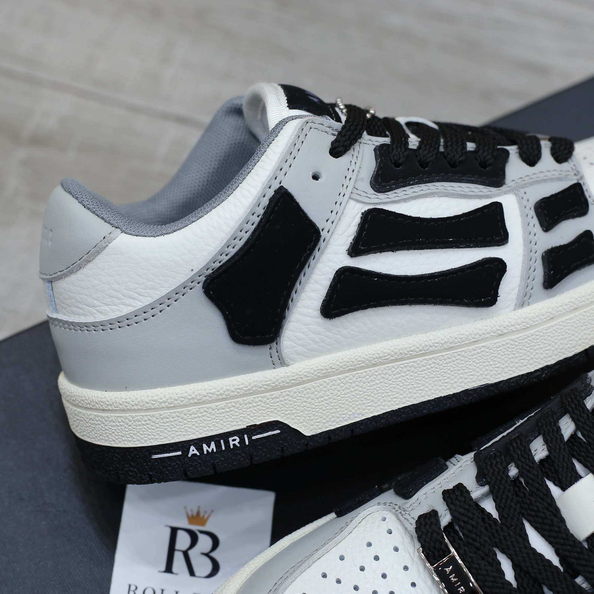 Giày Amiri Skel Low Top White Light Grey Black Best Quality