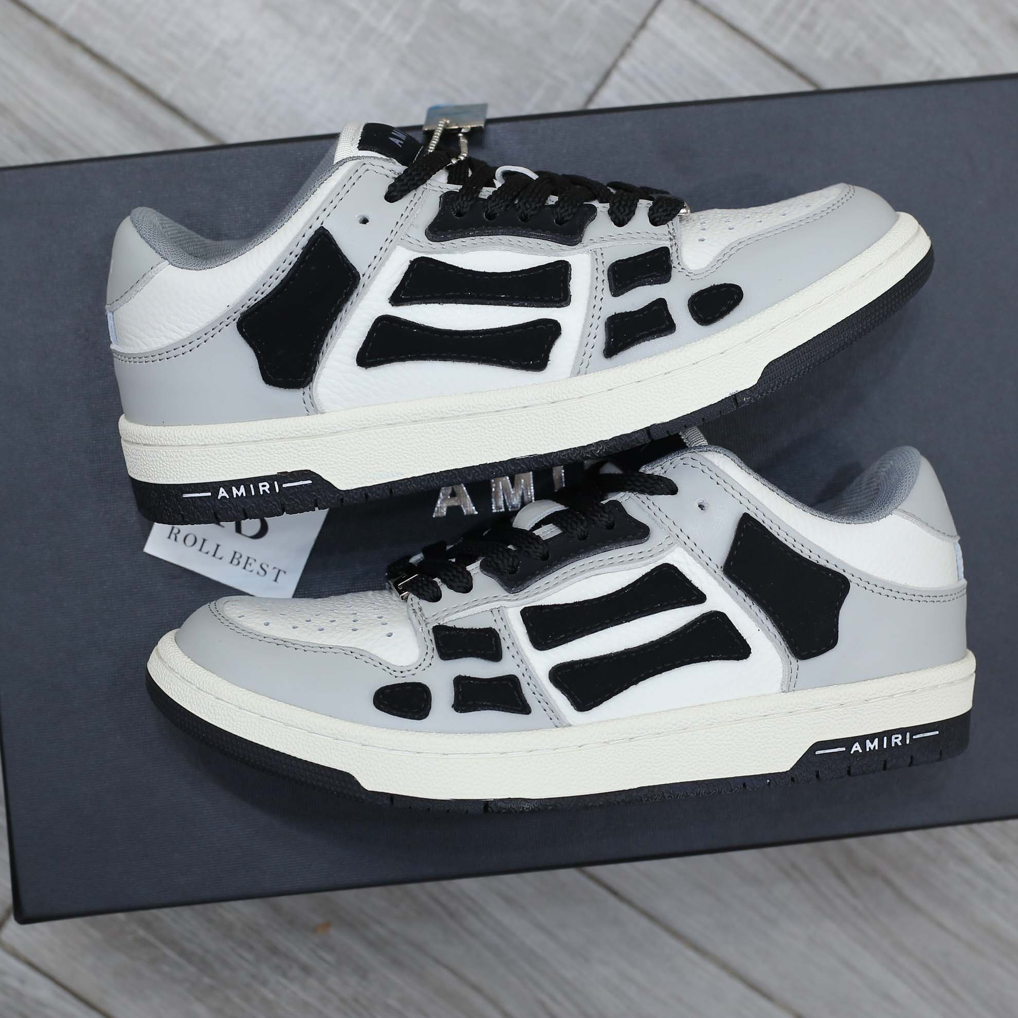 Giày Amiri Skel Low Top White Light Grey Black Best Quality