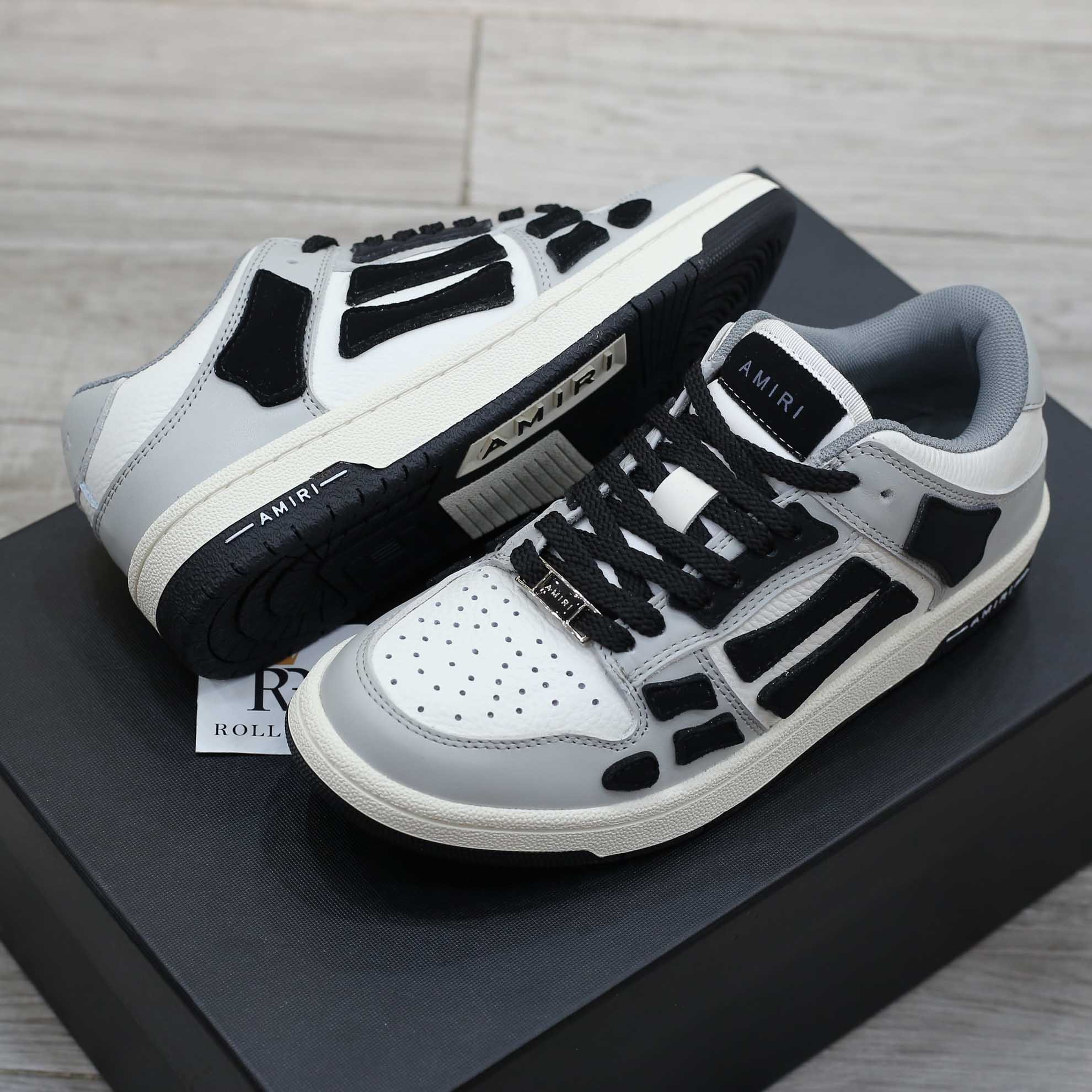 Giày Amiri Skel Low Top White Light Grey Black Best Quality