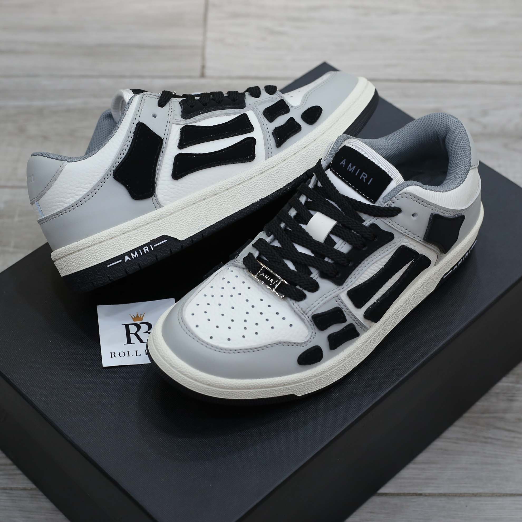 Giày Amiri Skel Low Top White Light Grey Black Best Quality