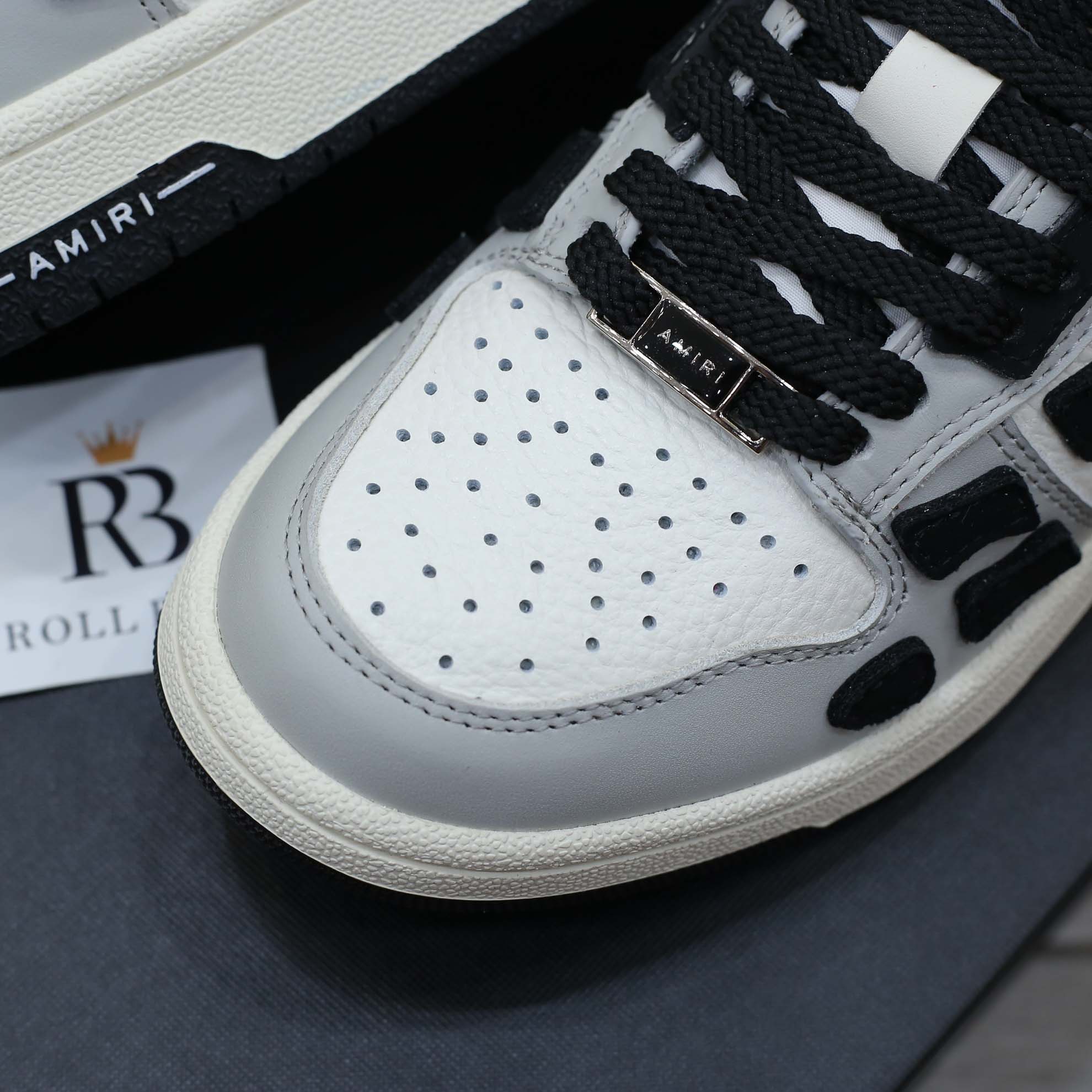 Giày Amiri Skel Low Top White Light Grey Black Best Quality