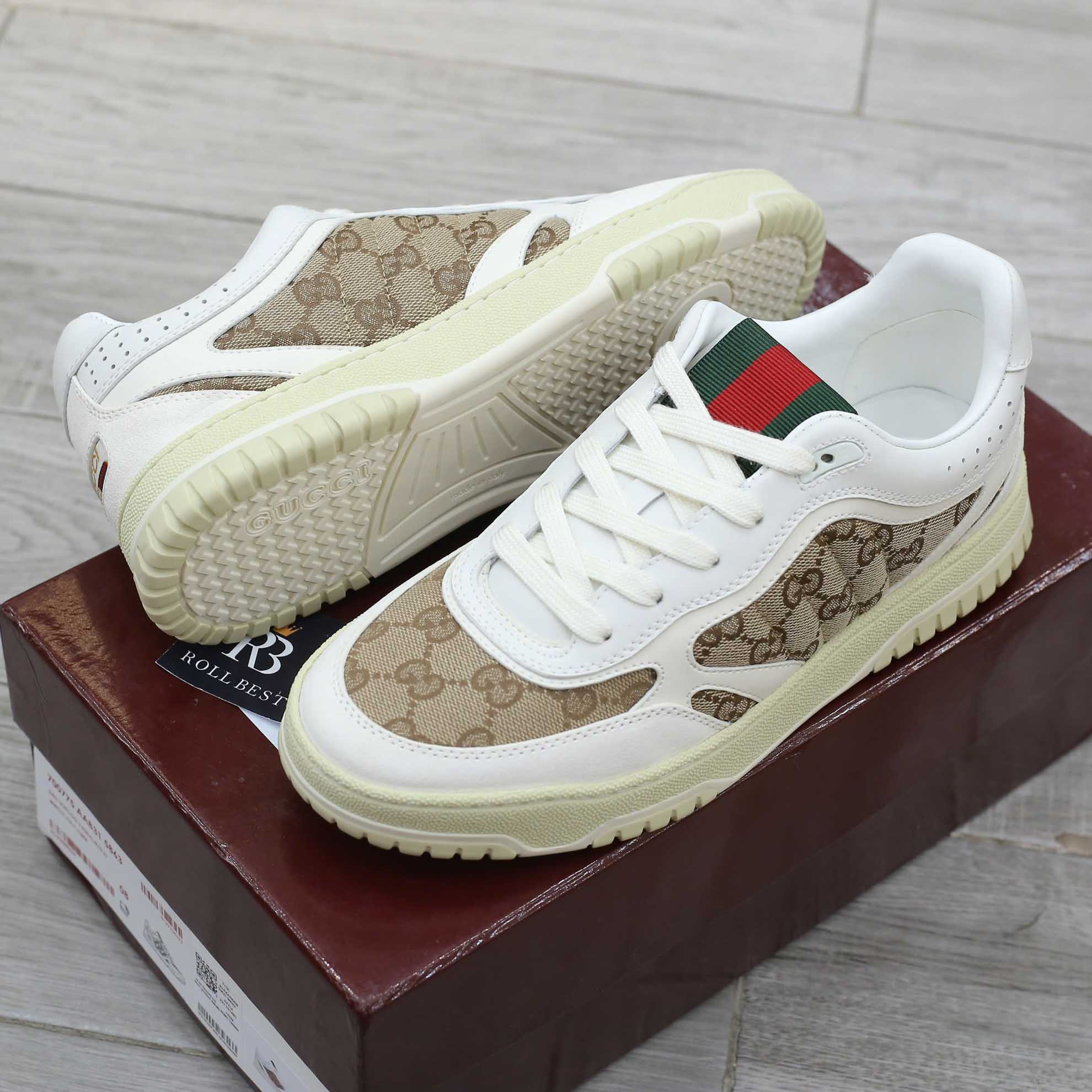 Giày Gucci Re-web Trainer 'White' Sneaker