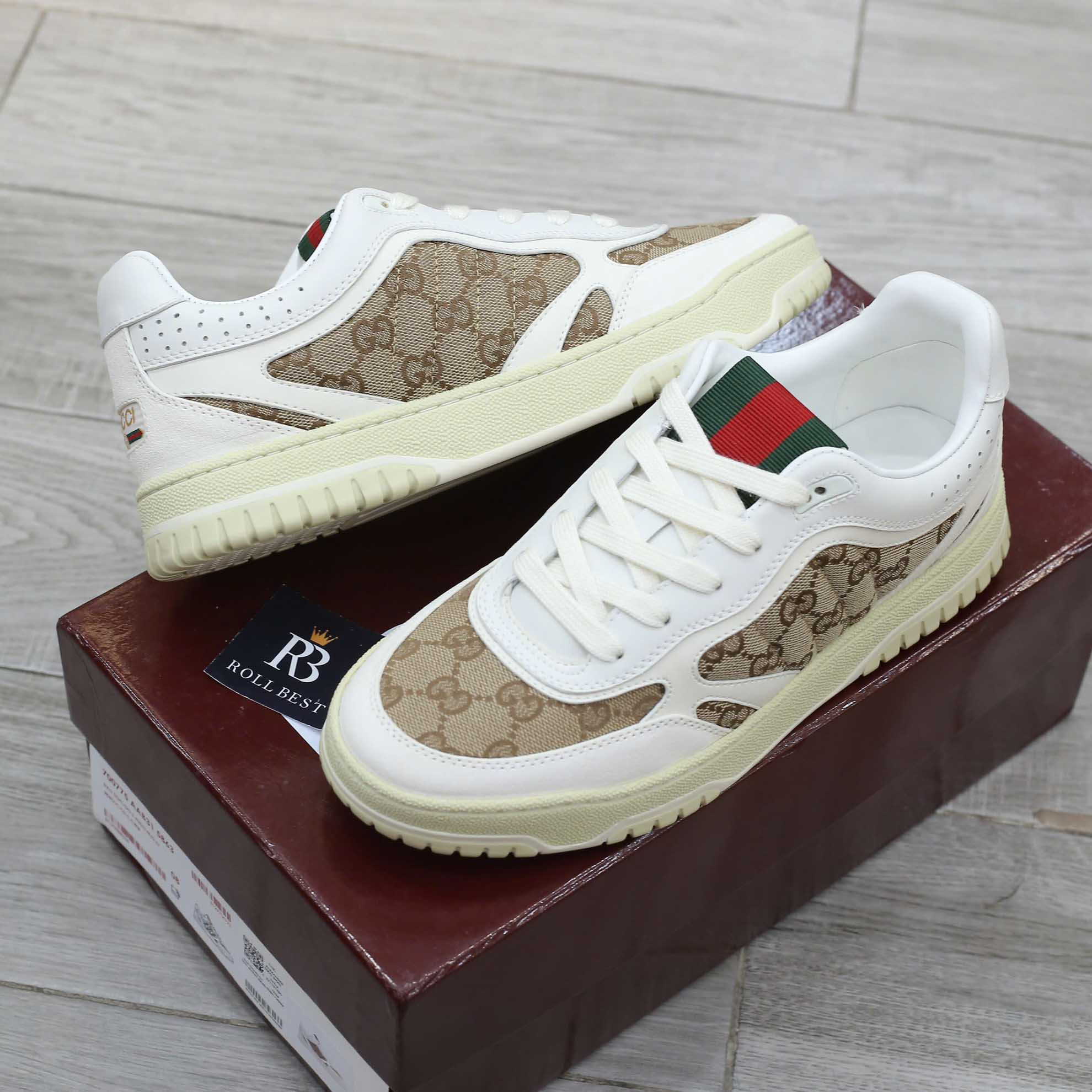 Giày Gucci Re-web Trainer 'White' Sneaker