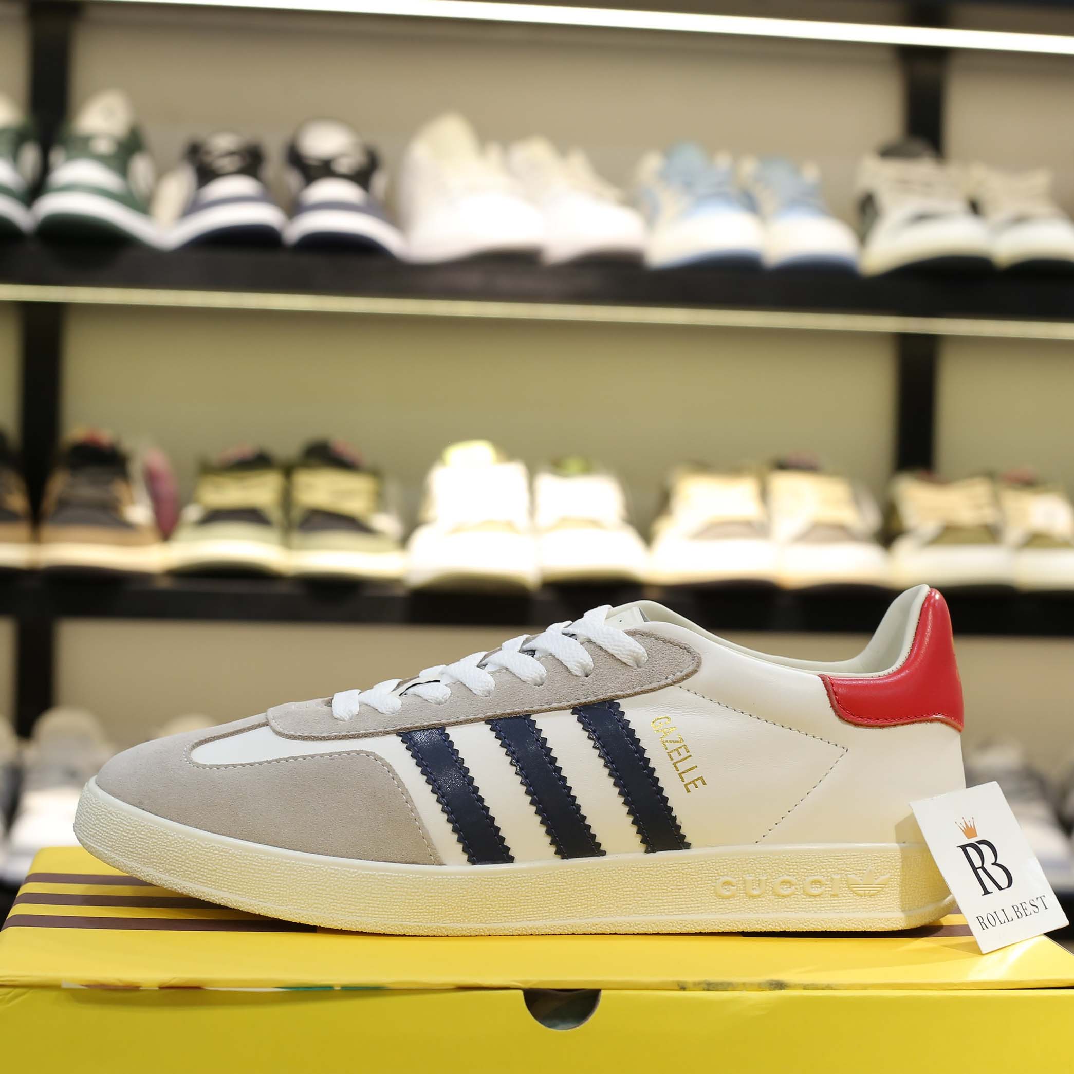 Giày Gucci x Adidas Women’s Gazelle ‘White’ Best Quality