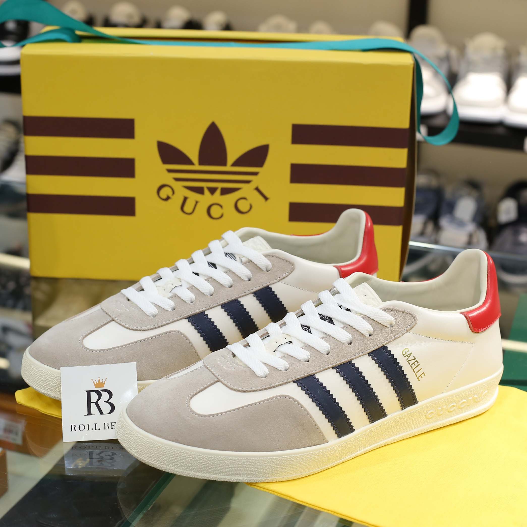 Giày Gucci x Adidas Women’s Gazelle ‘White’ Best Quality