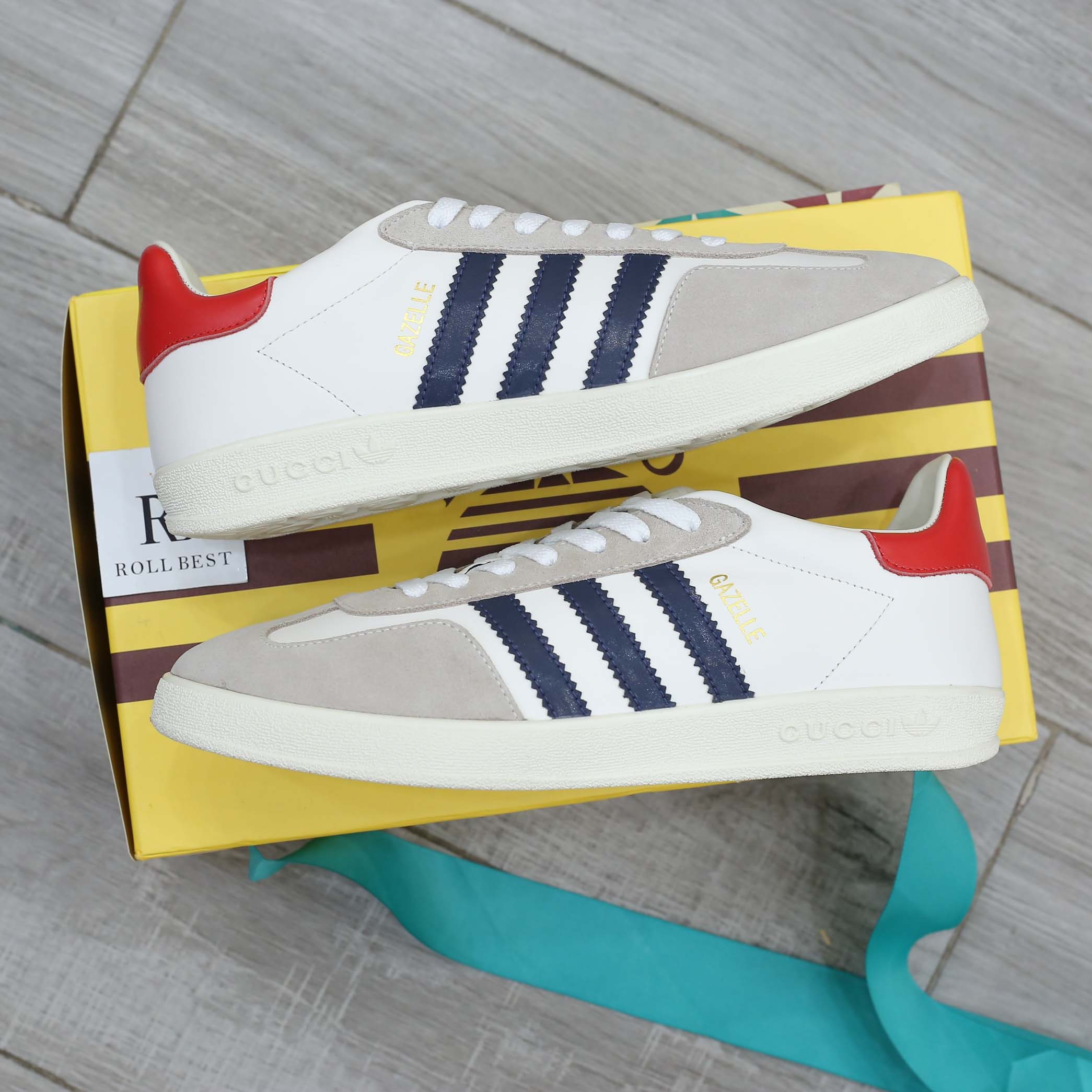 Giày Gucci x Adidas Women’s Gazelle ‘White’ Best Quality